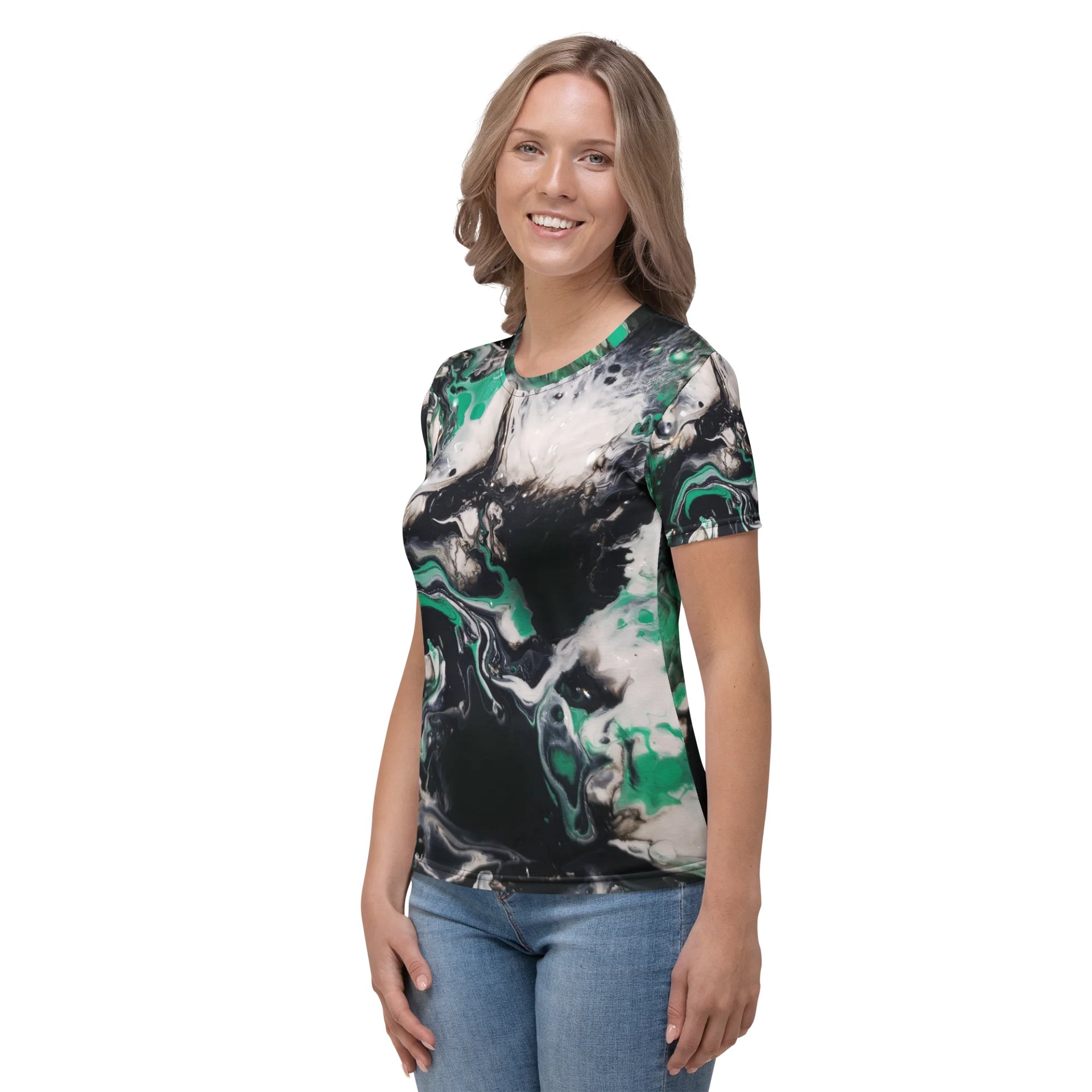 Green Waves - Dreamy Doodles All-Over Print Tee product image (3)