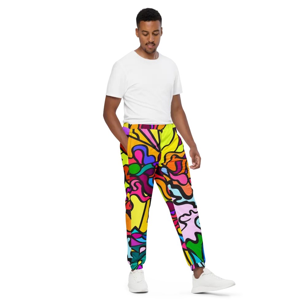 Vibrant Swirls All-Over Track Pants - Wave at Sunset product image (2)