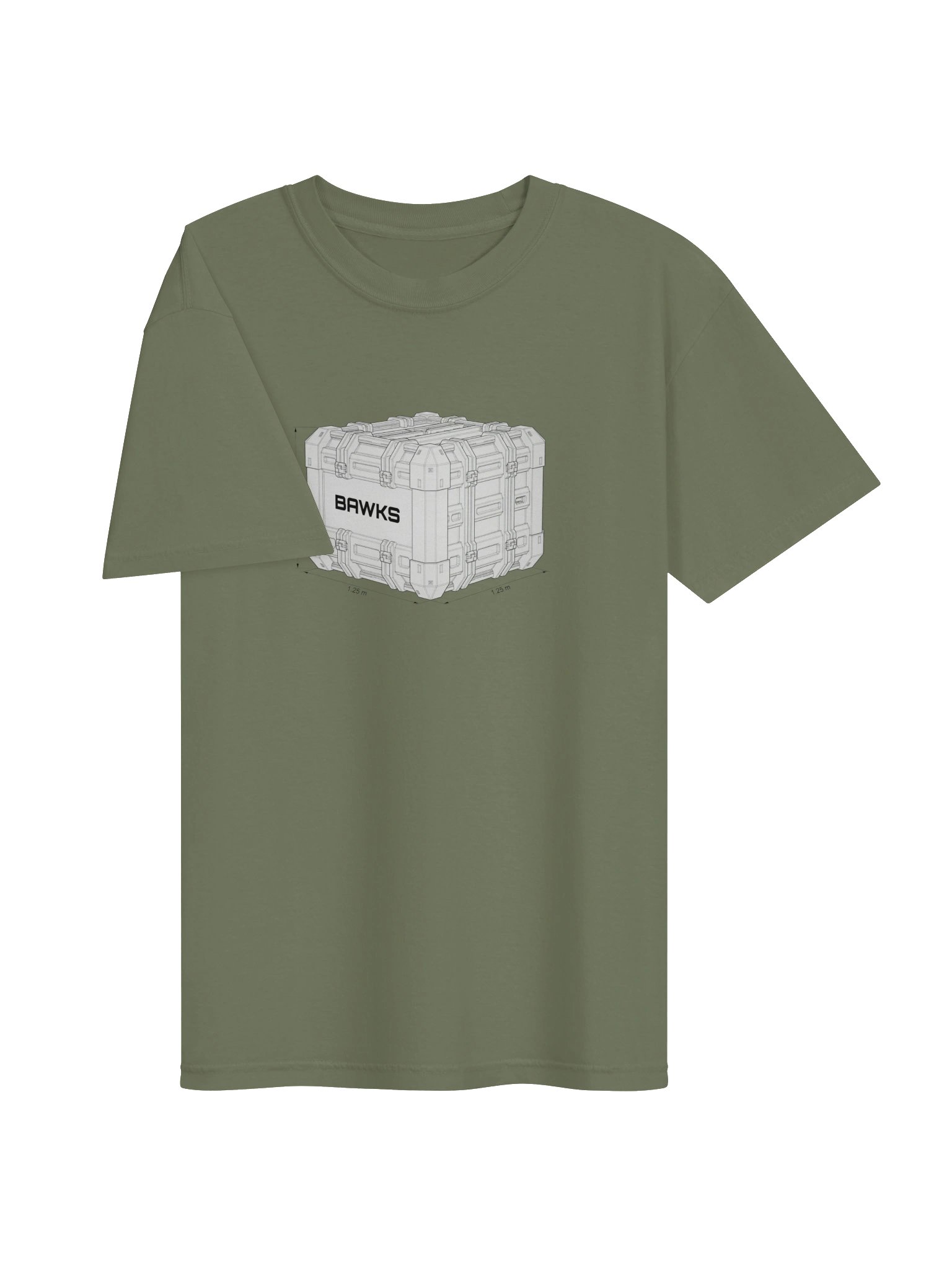 BAWKS – 1.25 m Cargo Box Schematic Tee product image (3)