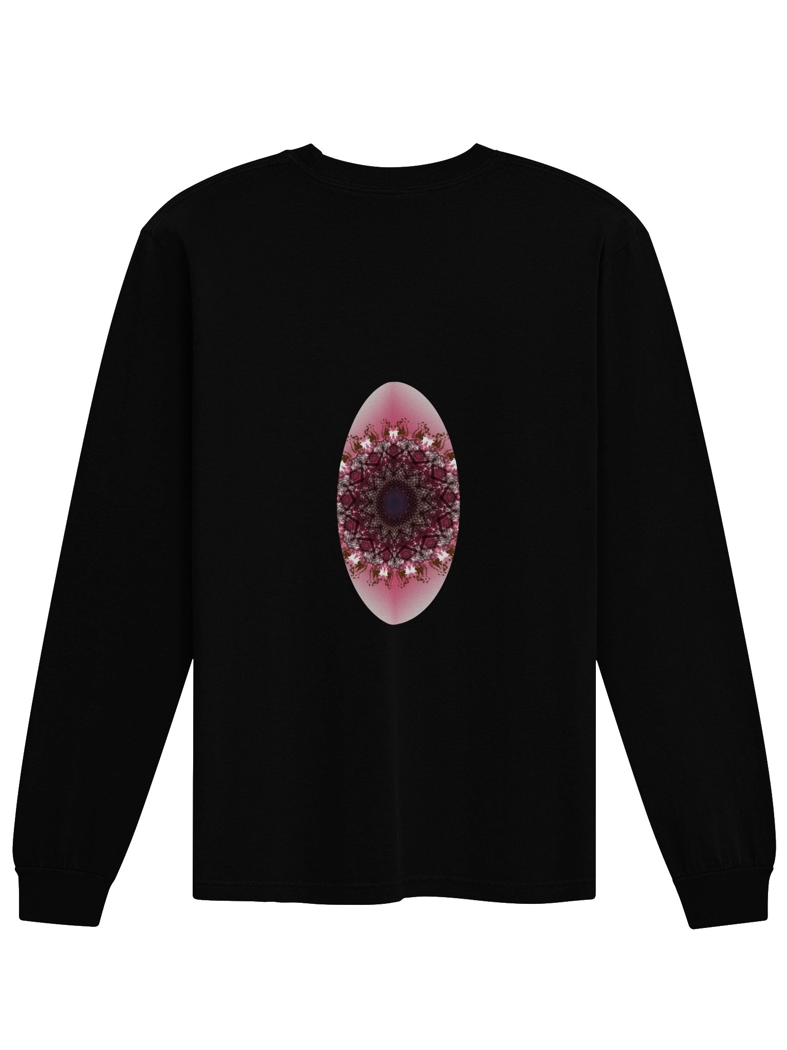 Emberlace Oval – Fall Mandala Sweatshirt, Maroon & Pink Abstract Art LS Tee product image (9)