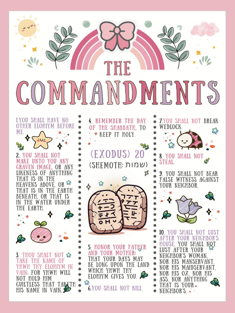 The Commandments (Pink) – Printable Poster (Digital Download) product image (2)