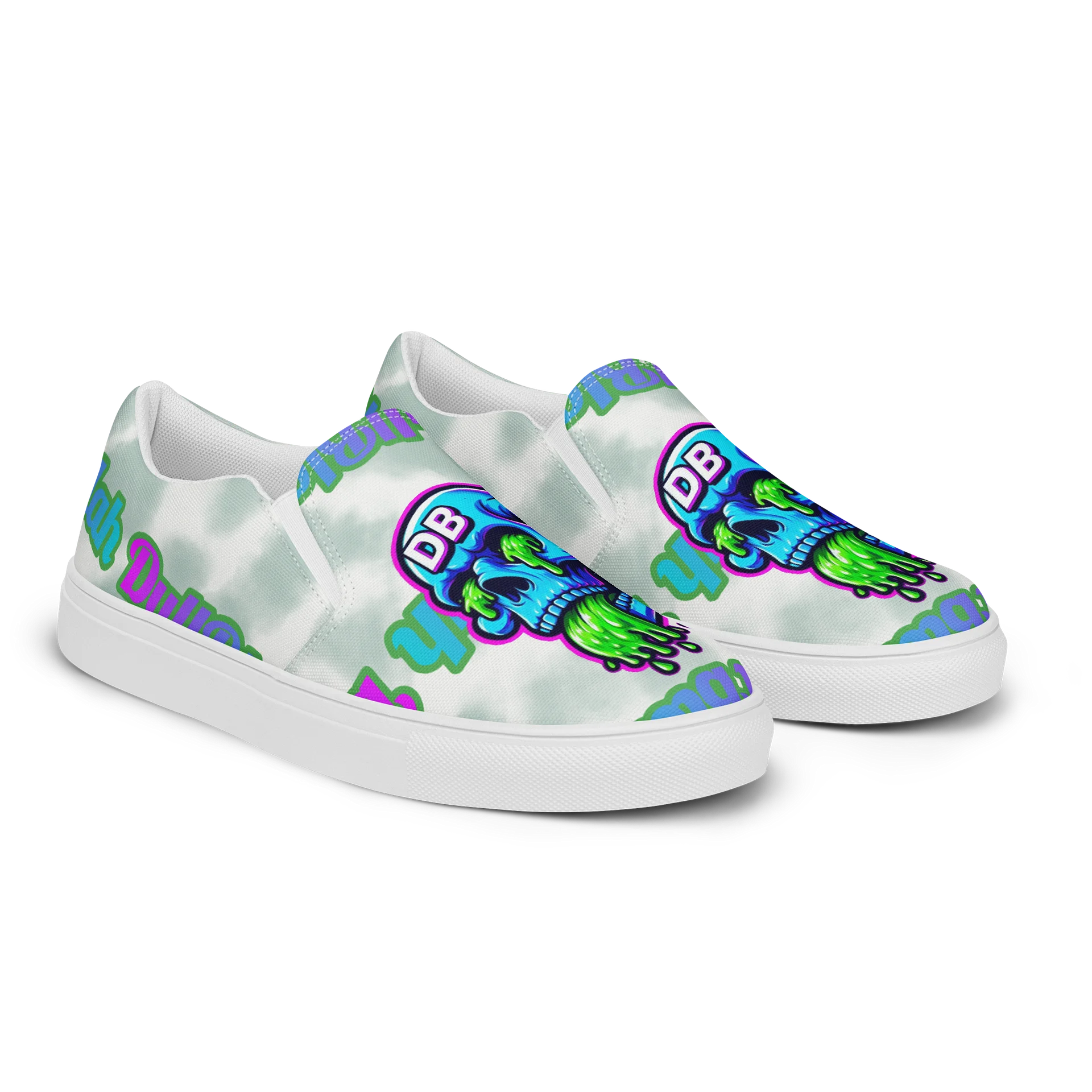 Men's "Sick Skull" Premium Slip-On Canvas Shoes product image (2)
