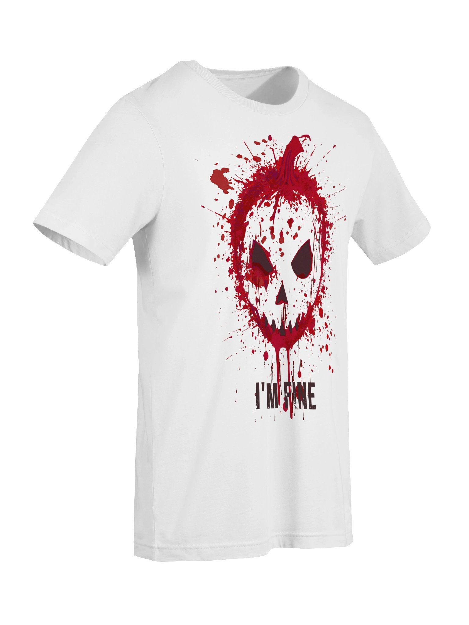 I’m Fine Bloody Shirt Blood Splatter Zombie Pumpkin Jack O Lantern Horror product image (6)