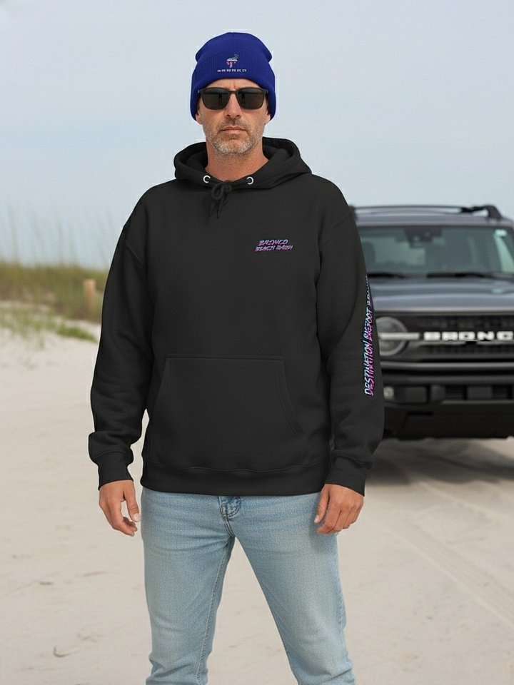 2026 Bronco Beach Bash OBX / Destination Bigfoot Bronco Collab Rearview Hoodie (Multiple Colors Available) product image (1)