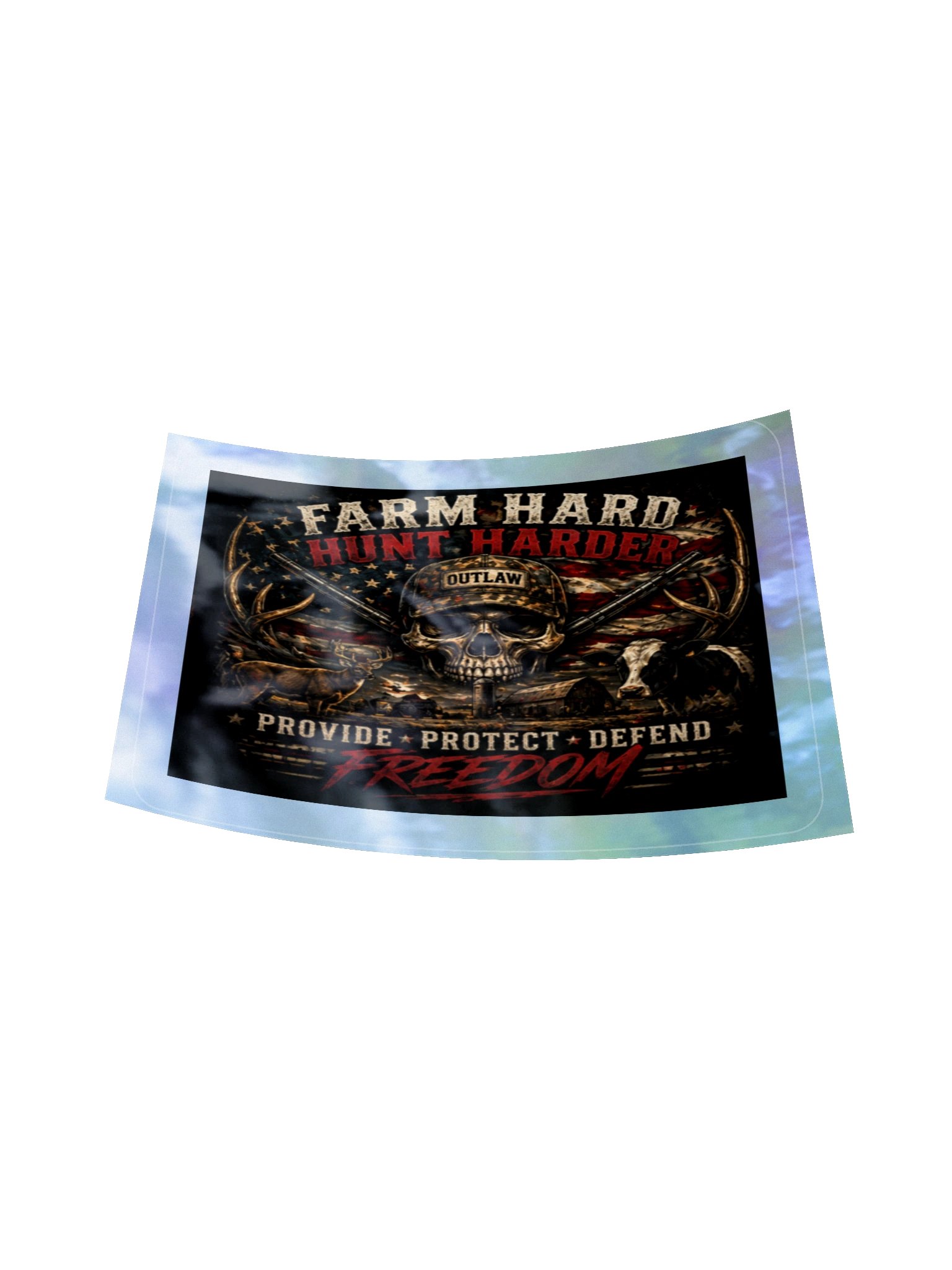 Farm Hard - Hunt Harder Kiss-Cut Holographic Sticker Sheet product image (16)