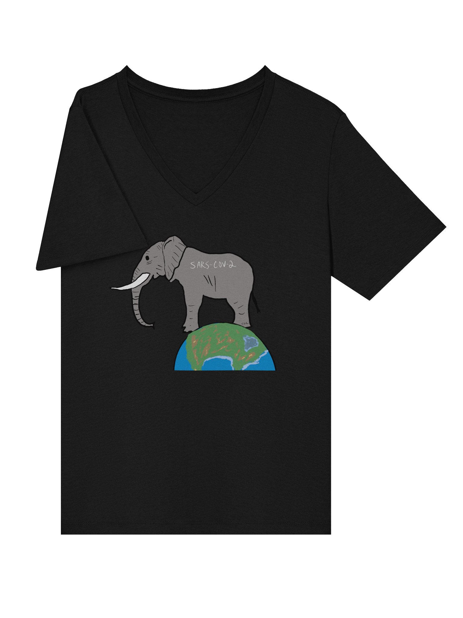 Elephant In The Room v-neck tee (covid) product image (5)