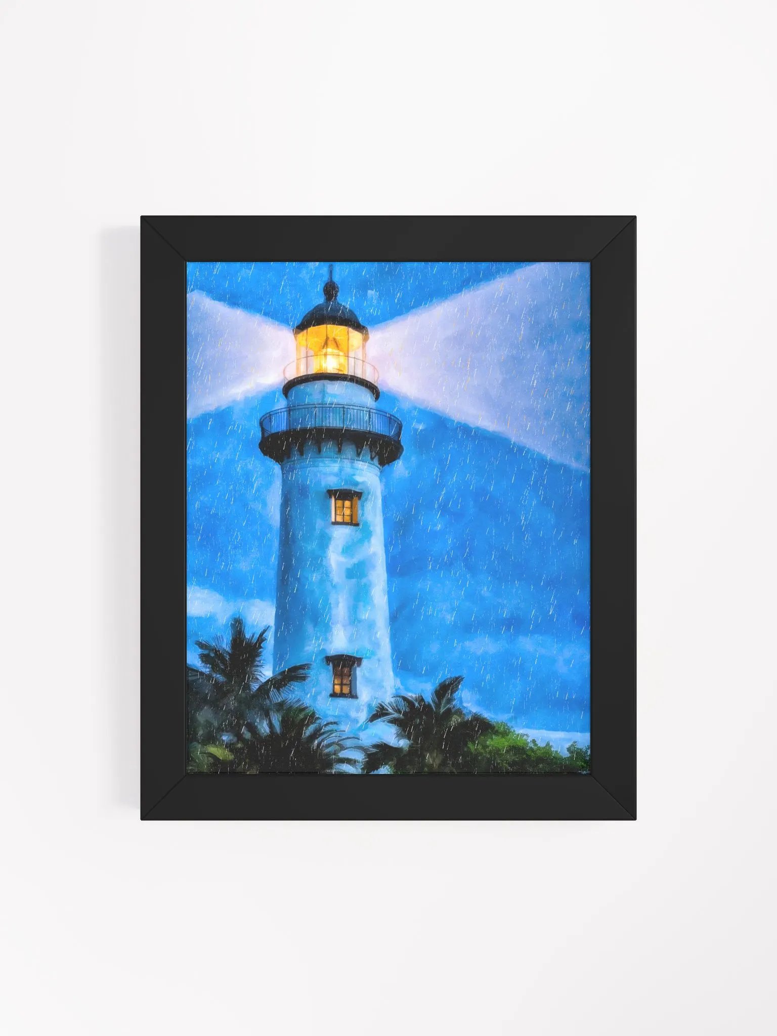St Simons Island Lighthouse At Night – Georgia Studio Framed Print product image (4)