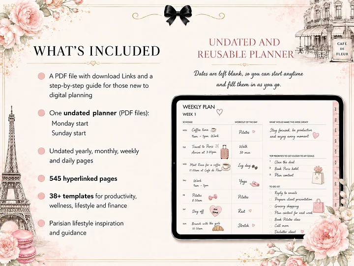 The Parisian Chic Digital Planner product image (2)