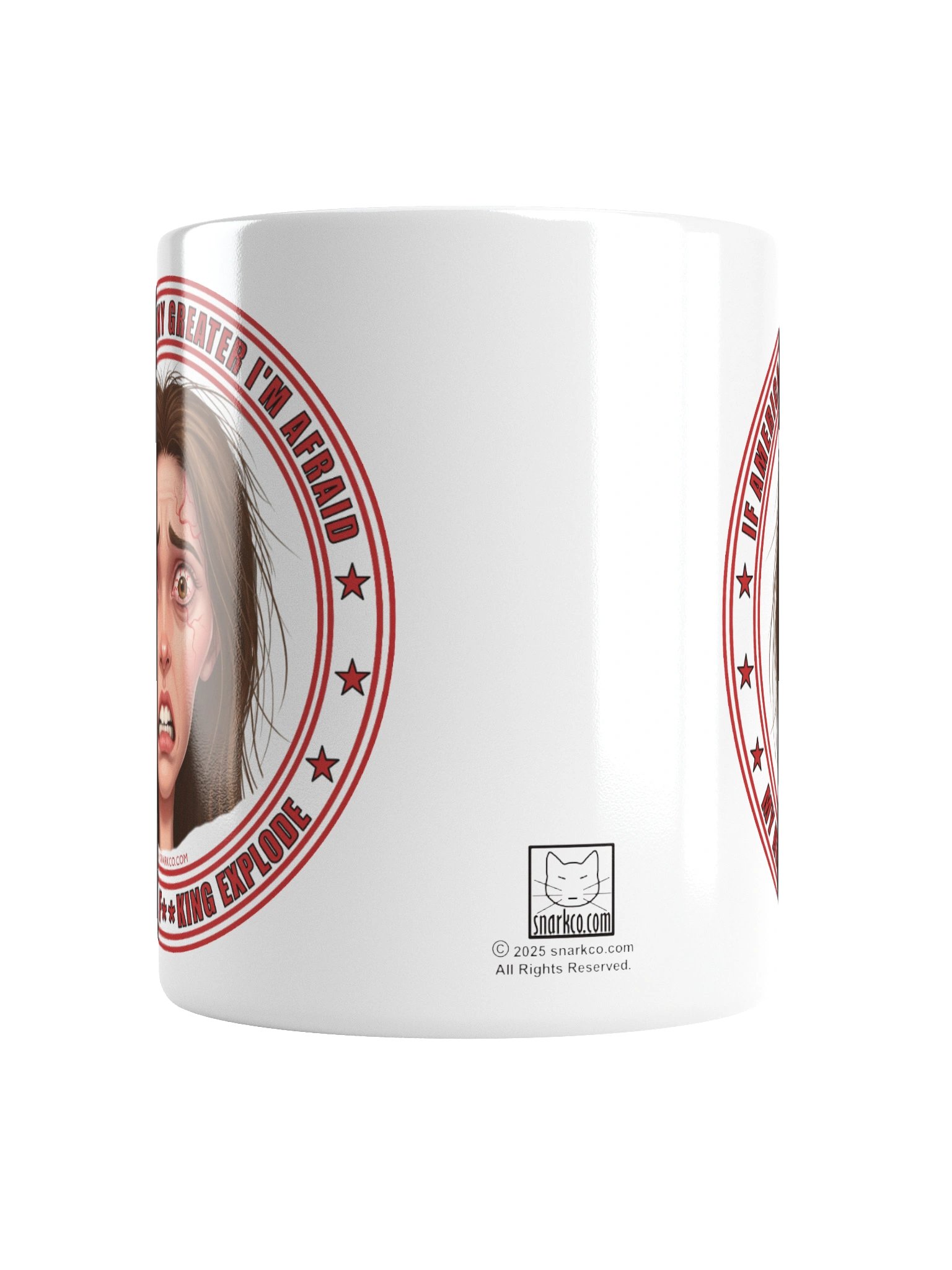 Political message white ceramic mug says: "If America Gets Any Greater My Head Will F**king Explode" product image (16)
