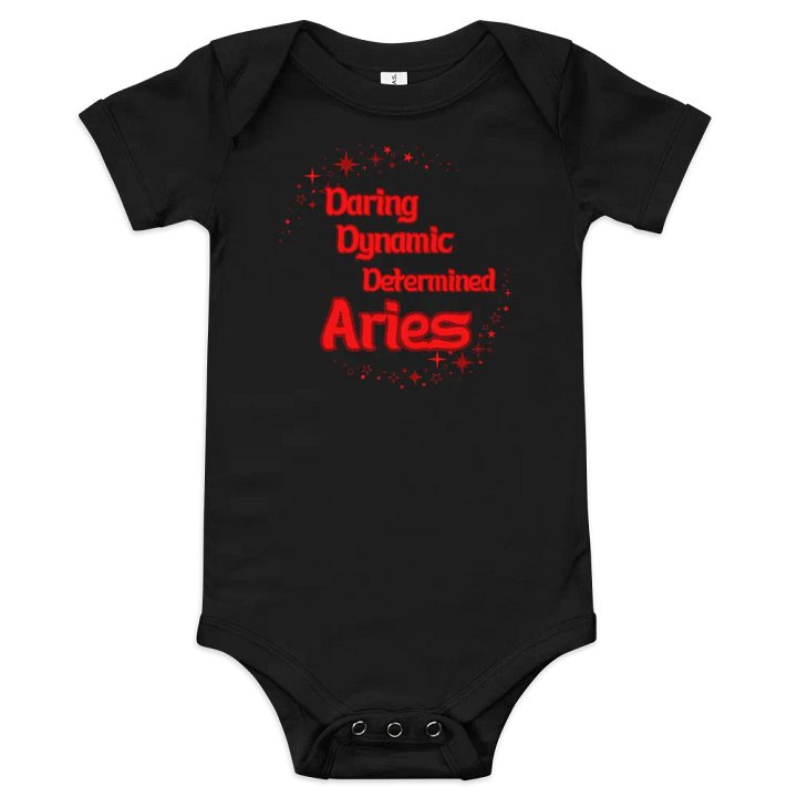 Aries 2025, Daring (words only), Black Baby Onesie product image (1)