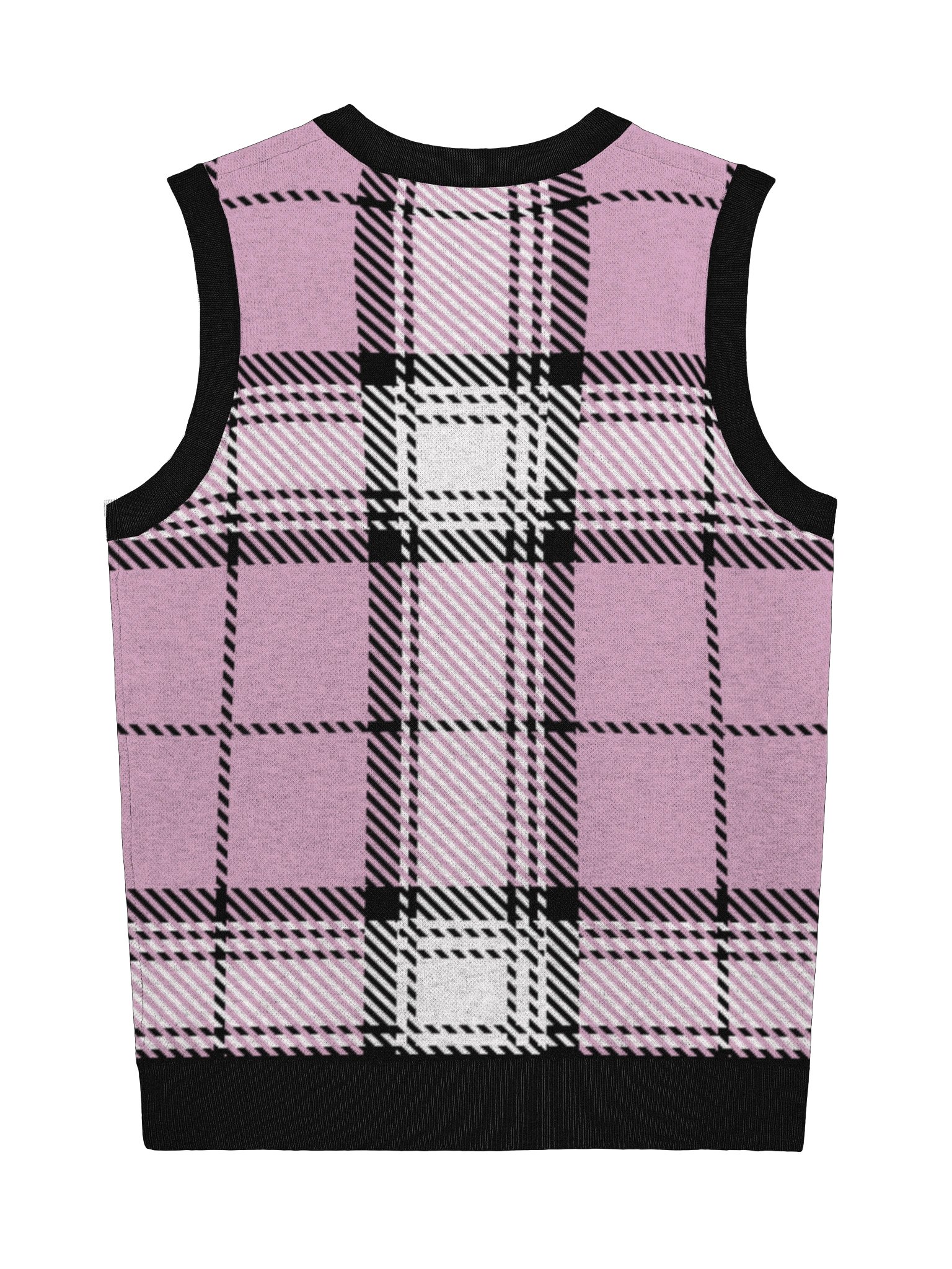 Plaid Pink Unisex Knit Vest product image (3)