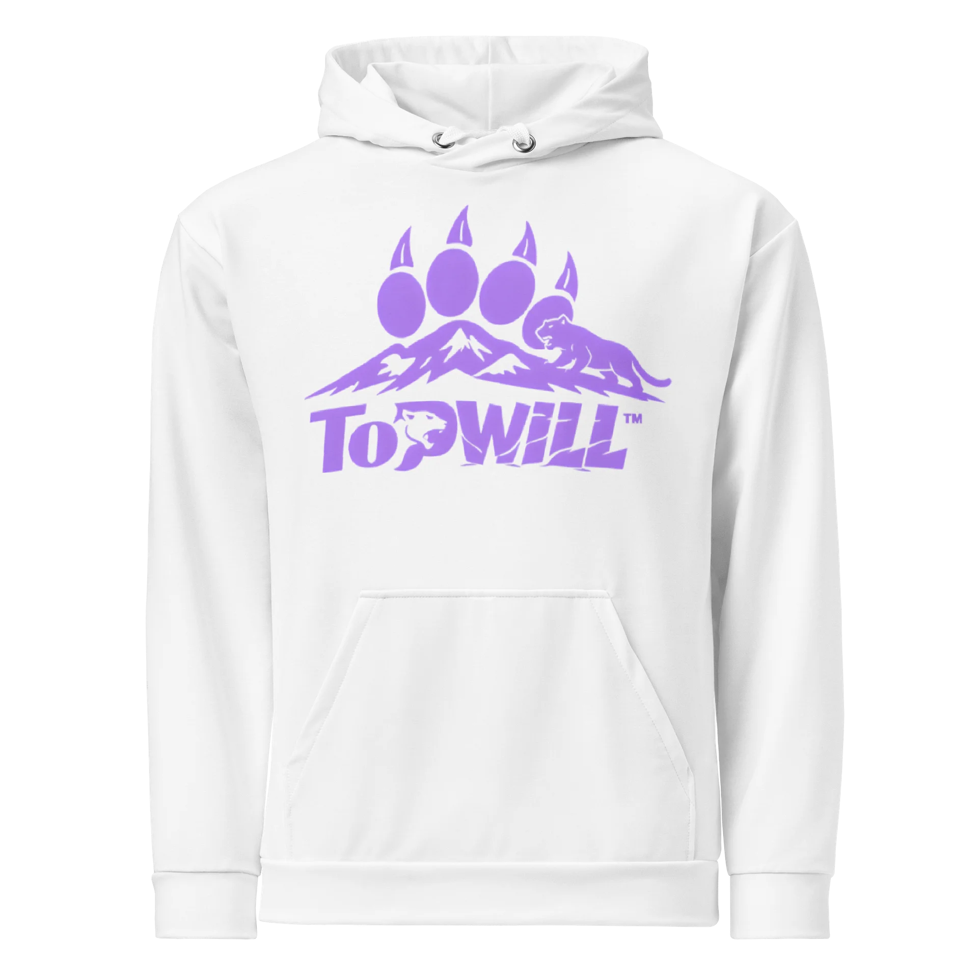 Topwill™ White & Purple Paw Rise Cotton Hoodie product image (1)