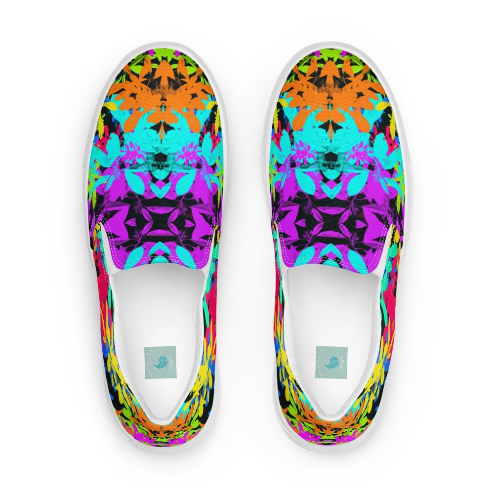 Ladies Brightly Coloured Geometric Leaf Design Slip On Shoes product image (5)