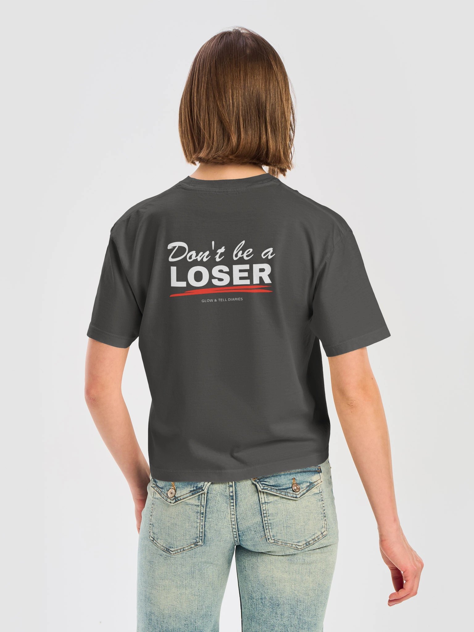 Don't be a LOSER womens boxy Tee Pepper product image (6)