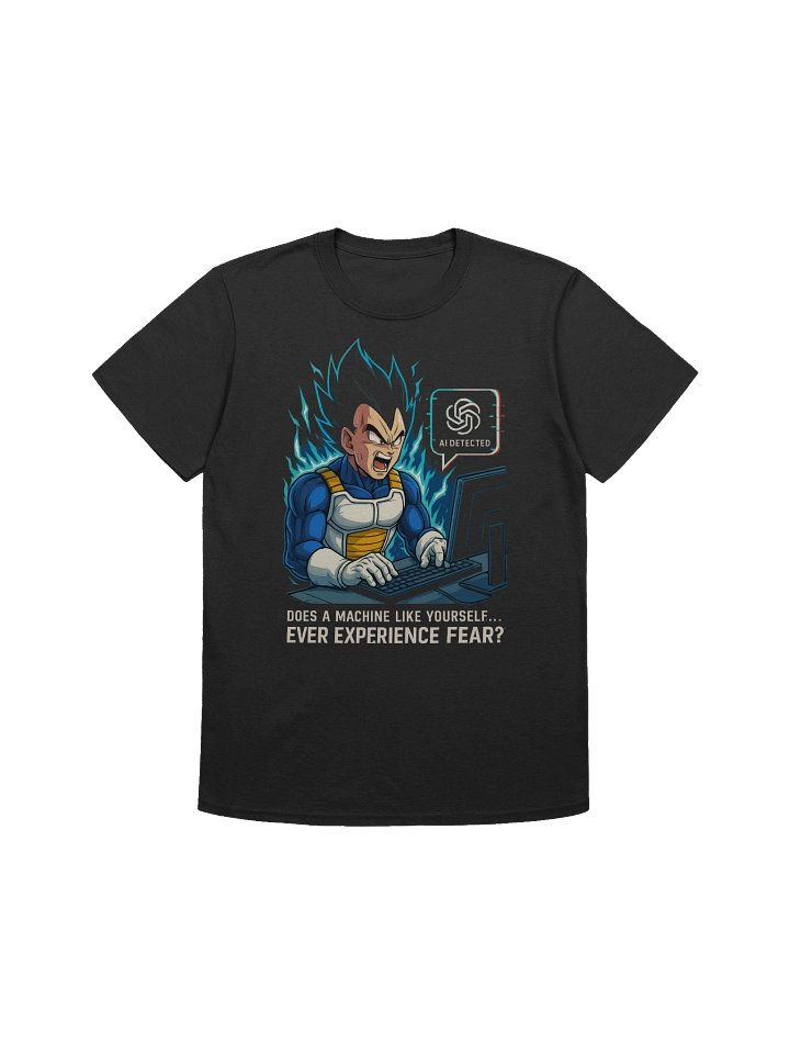 Vegeta Fear AI T-Shirt | Dragon Ball Z x ChatGPT Meme Tee product image (1)