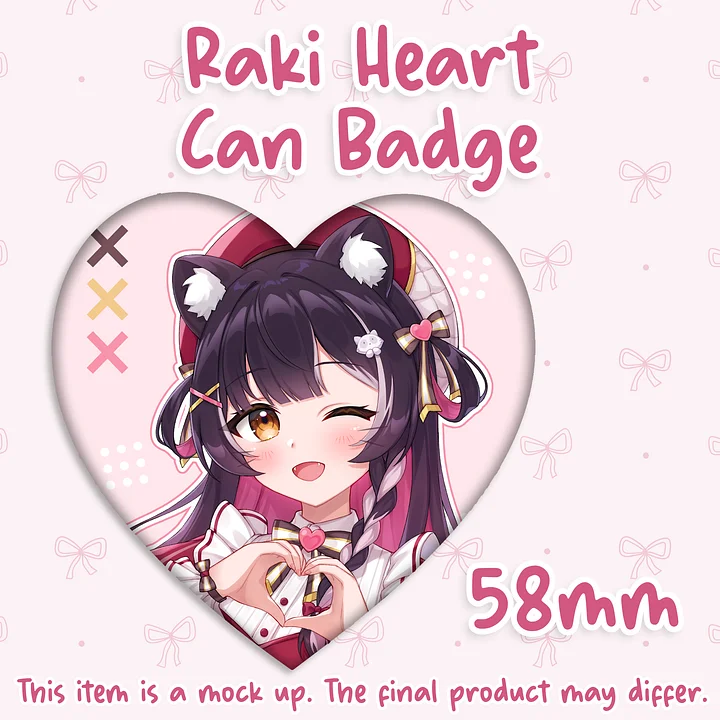 Raki Valentine's Heart Can Badge [PREORDER] product image (1)