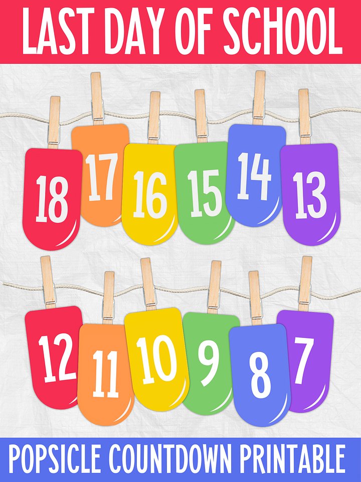 Last Day of School Countdown Printable product image (1)