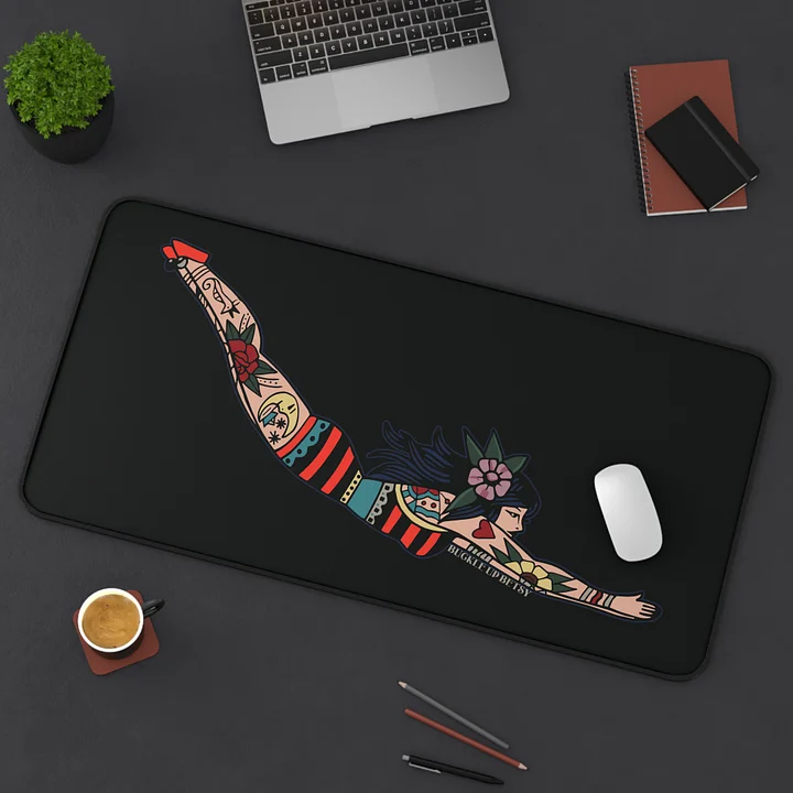 Vintage Diving Lady Tattooed Desk Mat product image (1)