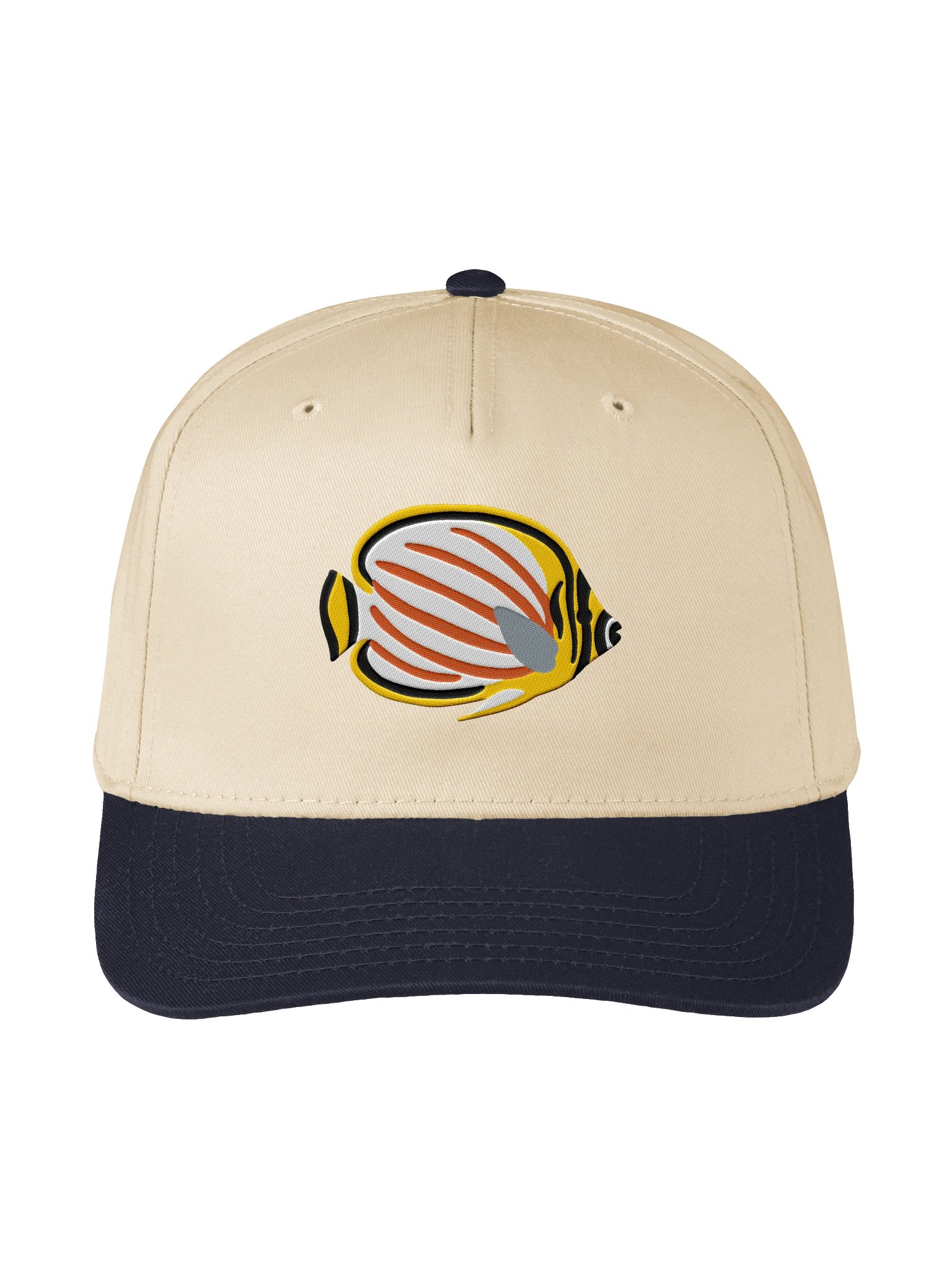 Ornate Butterflyfish Embroidered Mid-Profile Baseball Cap | Saltwater Reef Aquarium Fish Hat product image (1)
