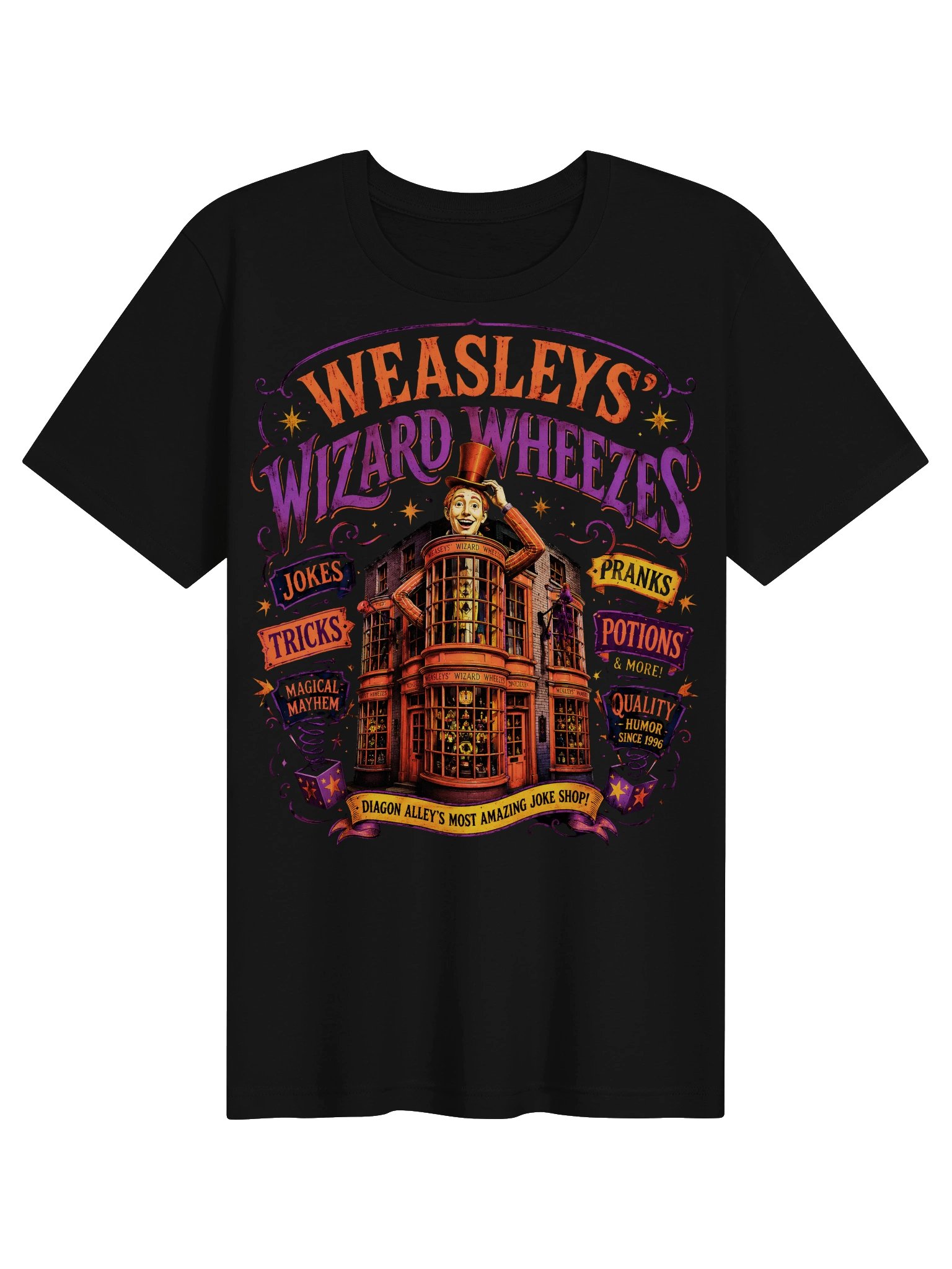 Weasleys’ Wizard Wheezes – Diagon Alley Magical Joke Shop T-Shirt product image (3)