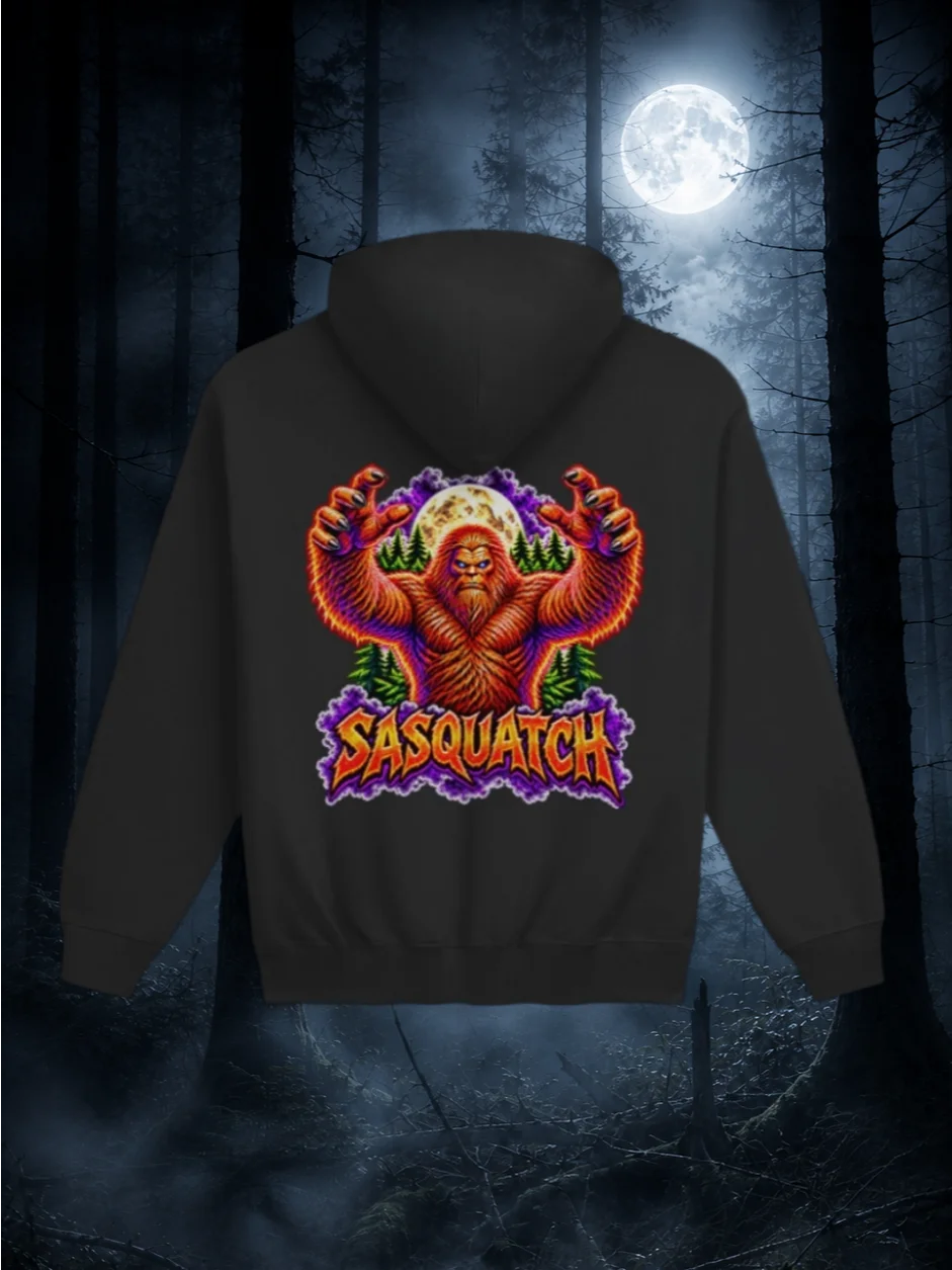 Sasquatch: Neon Nightmares – Back Print Hoodie product image (1)