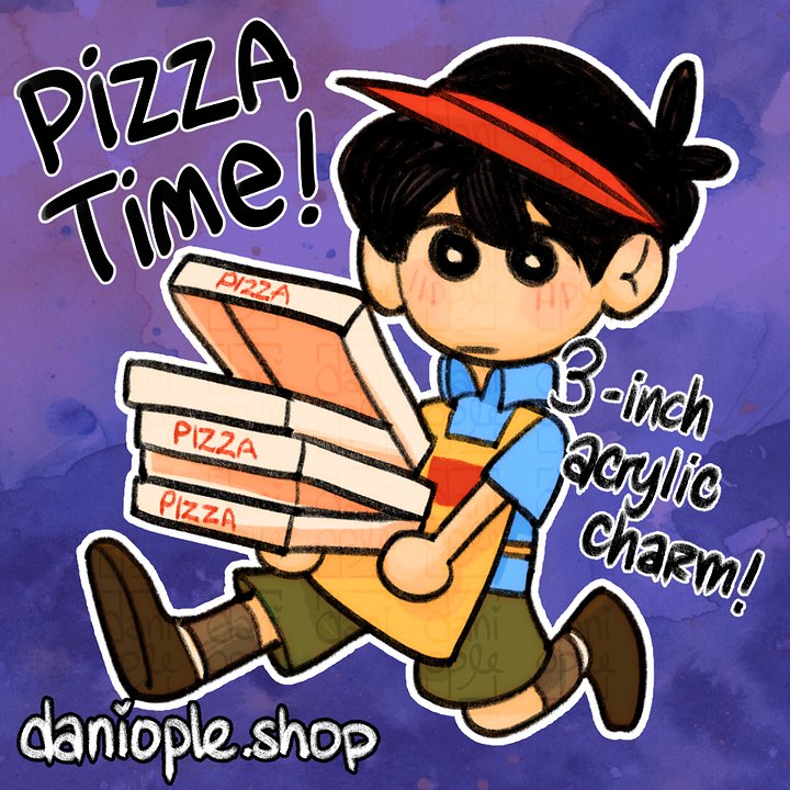 OMORI - Pizza Time Acrylic Charm (PRE-ORDER) product image (1)