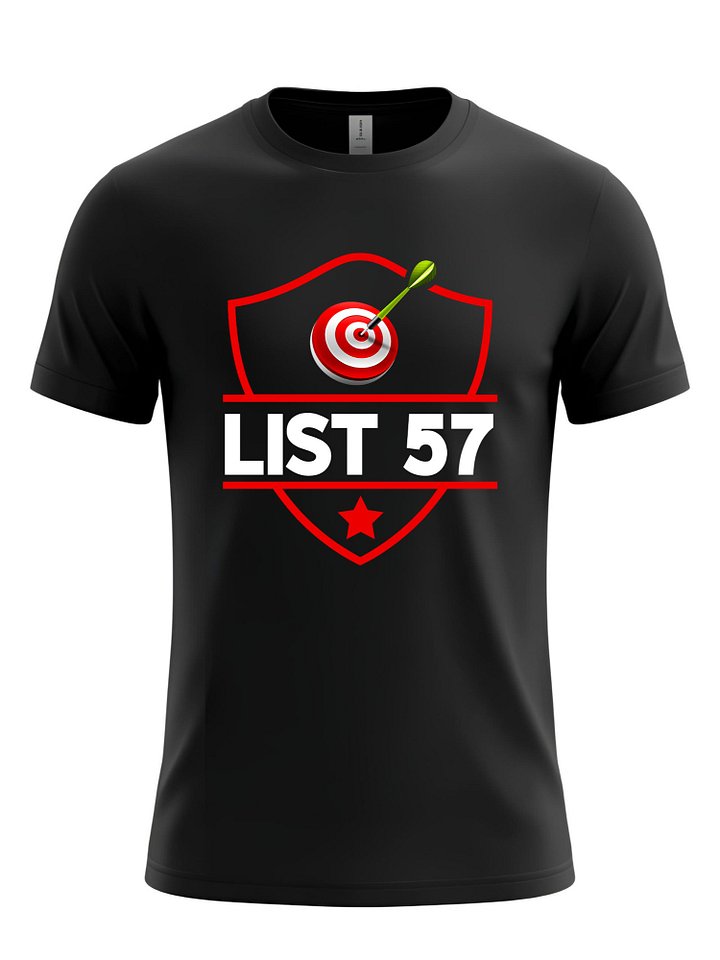 List 57 T Shirt Retro Shield Target Design Sports Graphic Printed Tee Unisex Casual Athletic Style Number Shirt Streetwear Top Black product image (2)