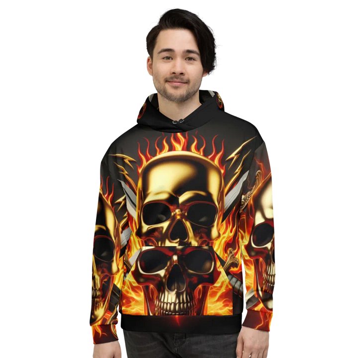 Golden Skull & Crossed Swords - Unisex Skull Hoodie #46 product image (2)