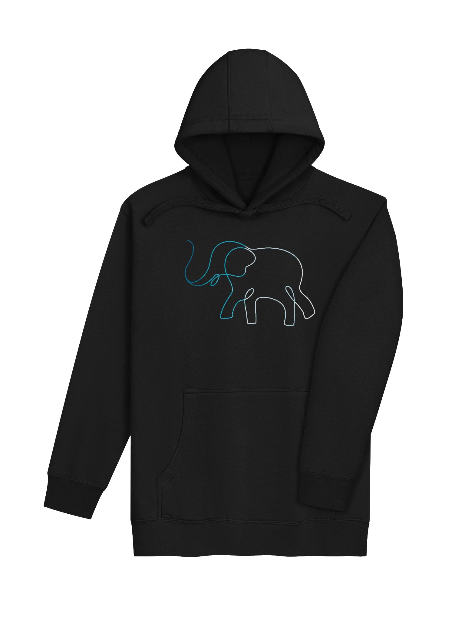 Minimalist Blue Line Elephant Hoodie product image (4)