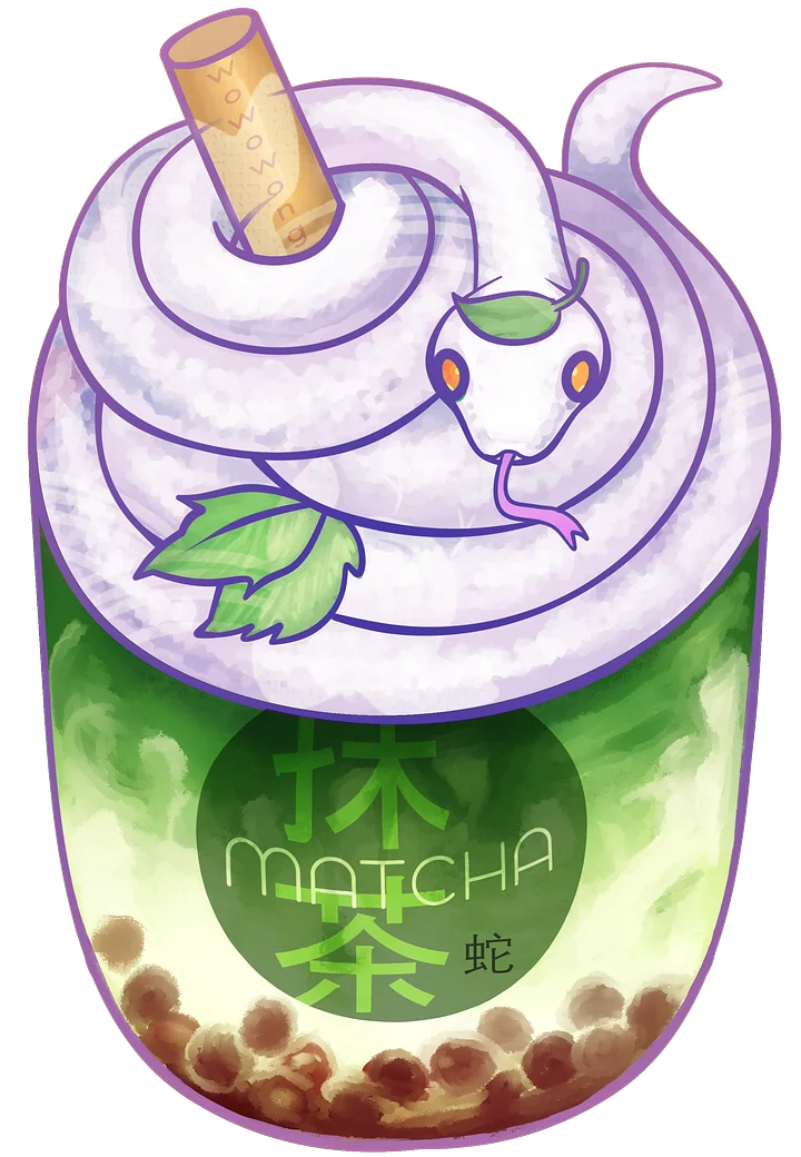 Zodiac Drinks - Matcha Snake Green Tea - Sticker product image (2)