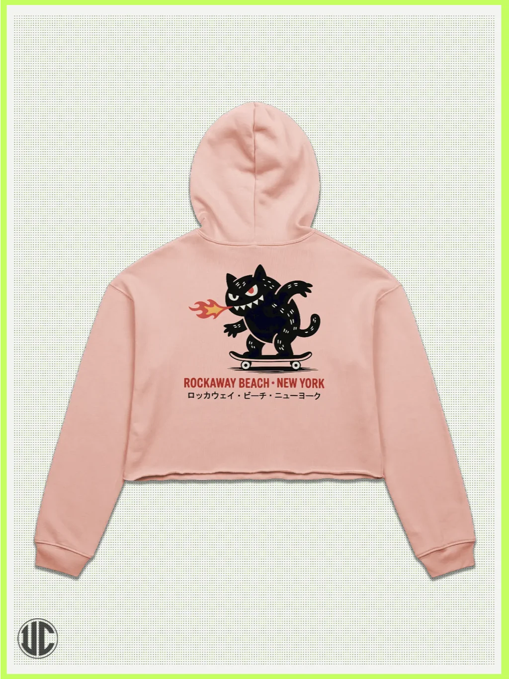 UnkoCon – Rockaway Beach NY Skater Crop Hoodie product image (2)