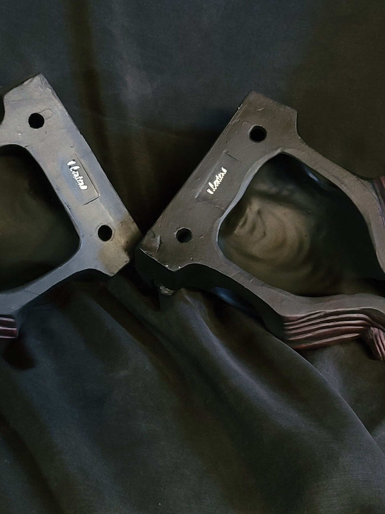Curtain rod holders. Set of drapery rod ends, Skull product image (9)
