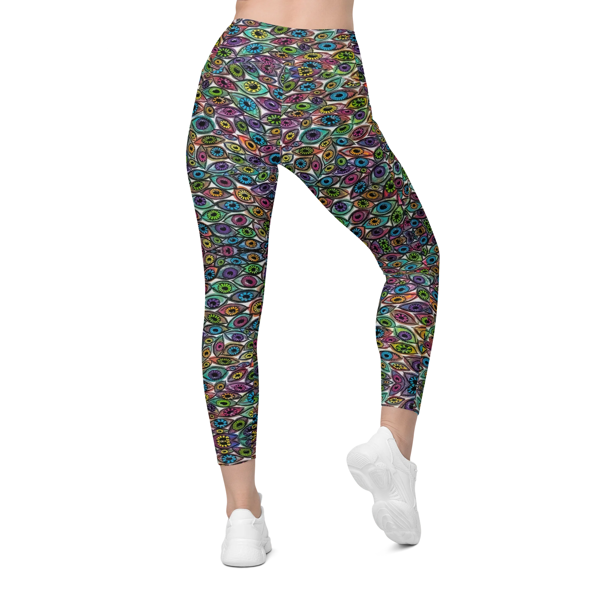 Psychedelic Eyes High Waisted Pocket Leggings | Eye See You Too product image (2)