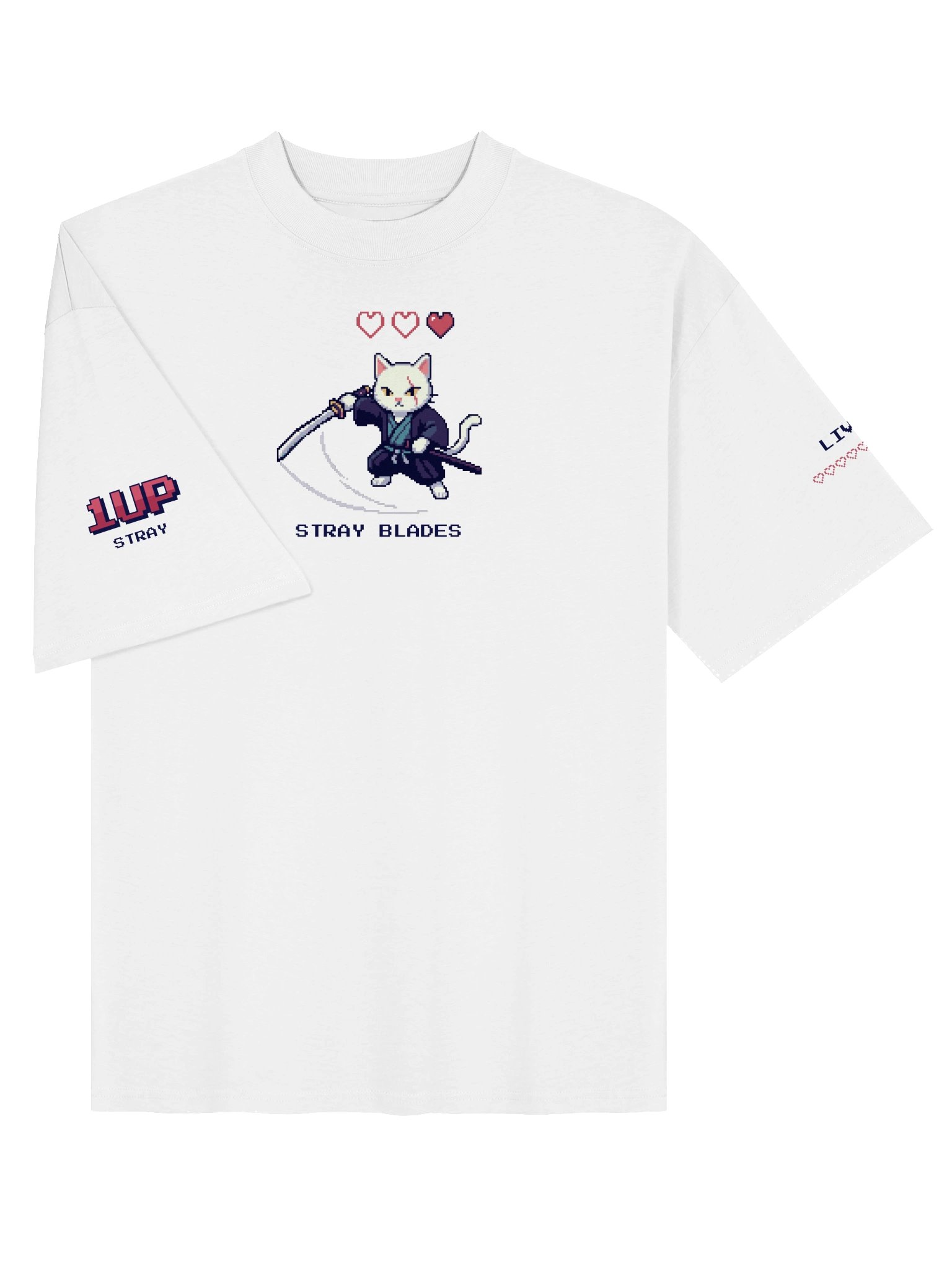 PRESS START Pixel Tee — White product image (3)