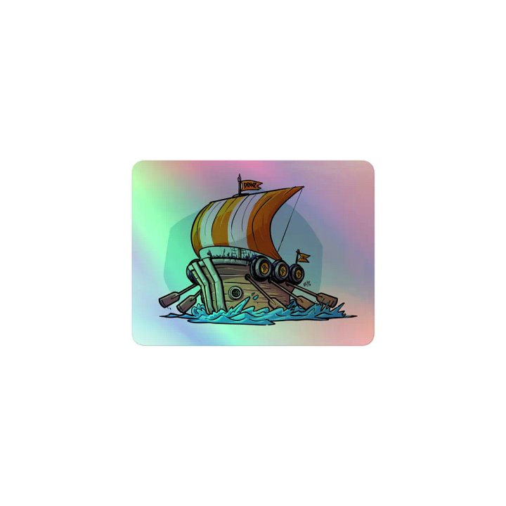 Viking bucket hat ship holographic sticker product image (1)