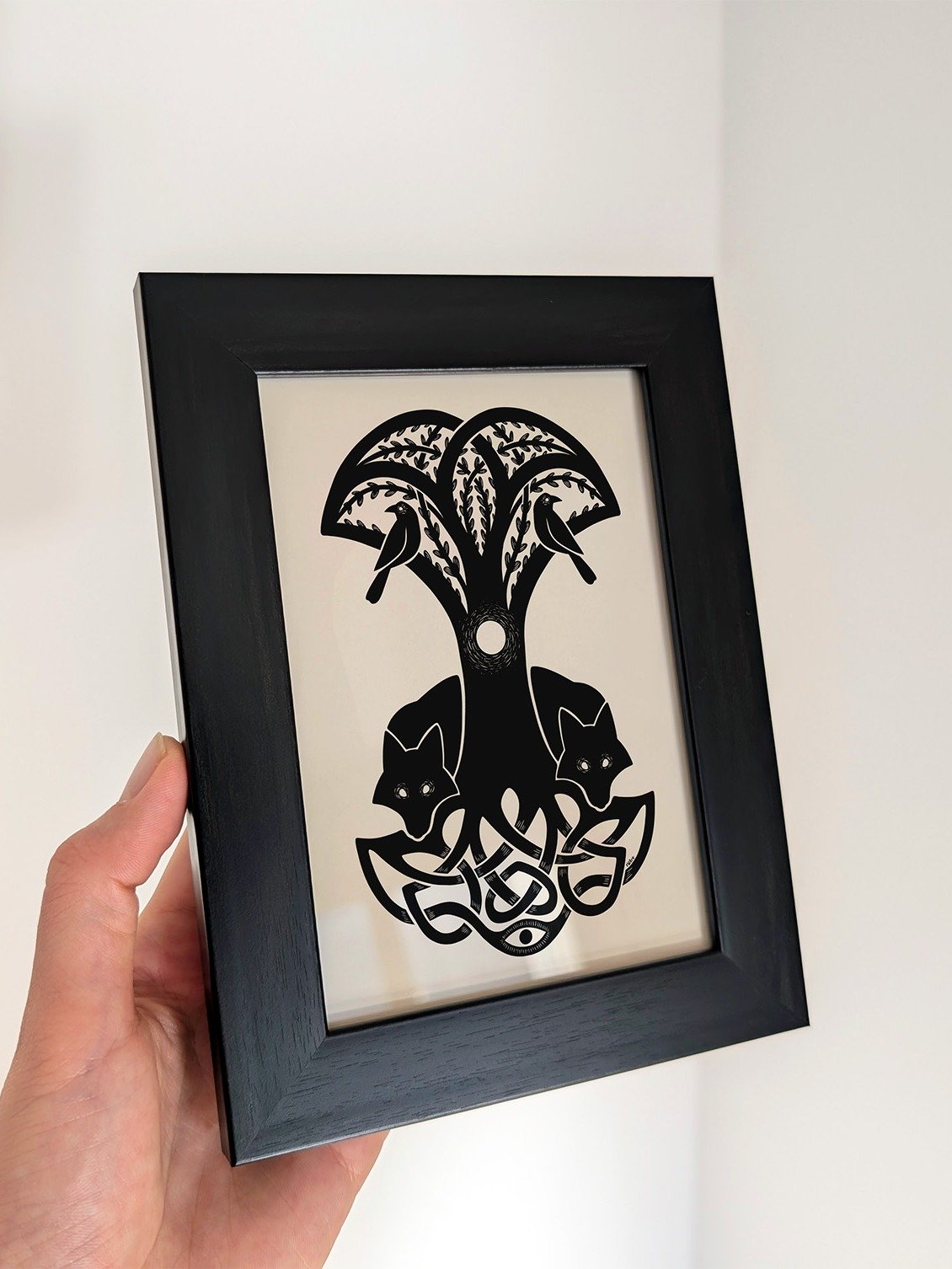 Yggdrasil Tree of Life Art Print, Odin's Ravens Huginn Muninn, Geri Freki Wolves product image (5)