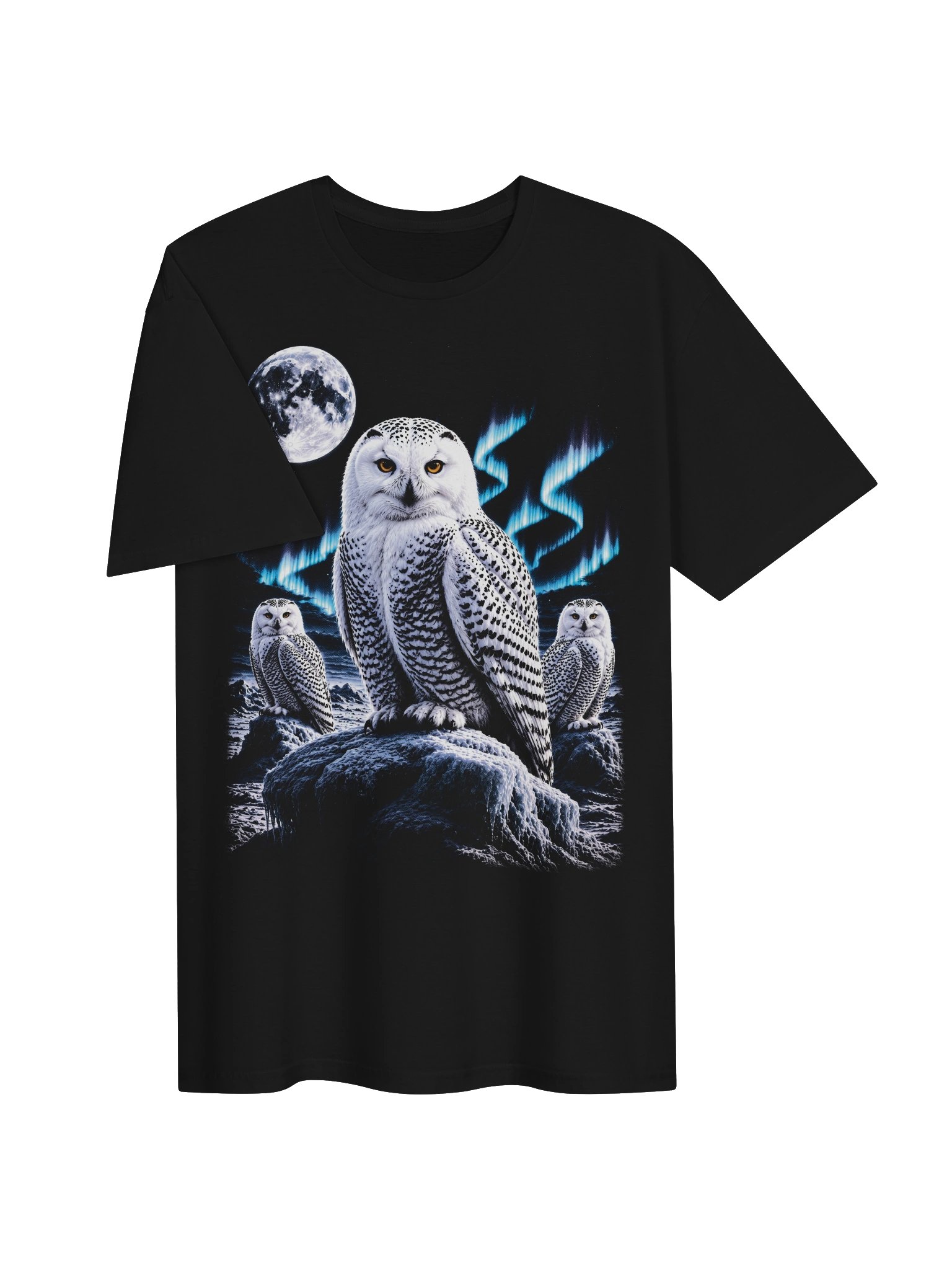 Snowy Owl Howling Moon Tshirt | Legendary Wildlife Shirt product image (2)