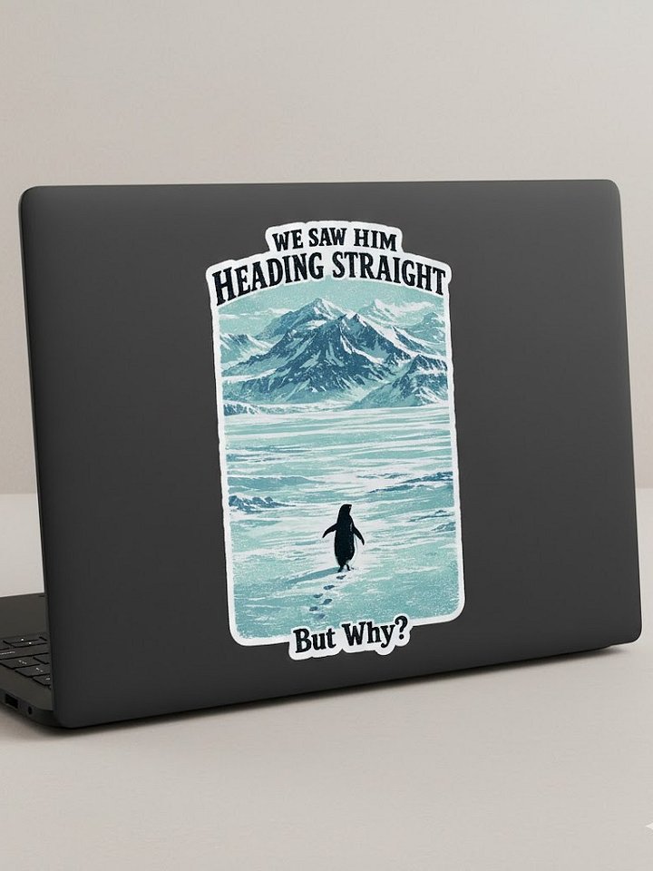 But Why Penguin Meme Sticker - Nihilist Penguin Herzog Bumper Decal product image (1)