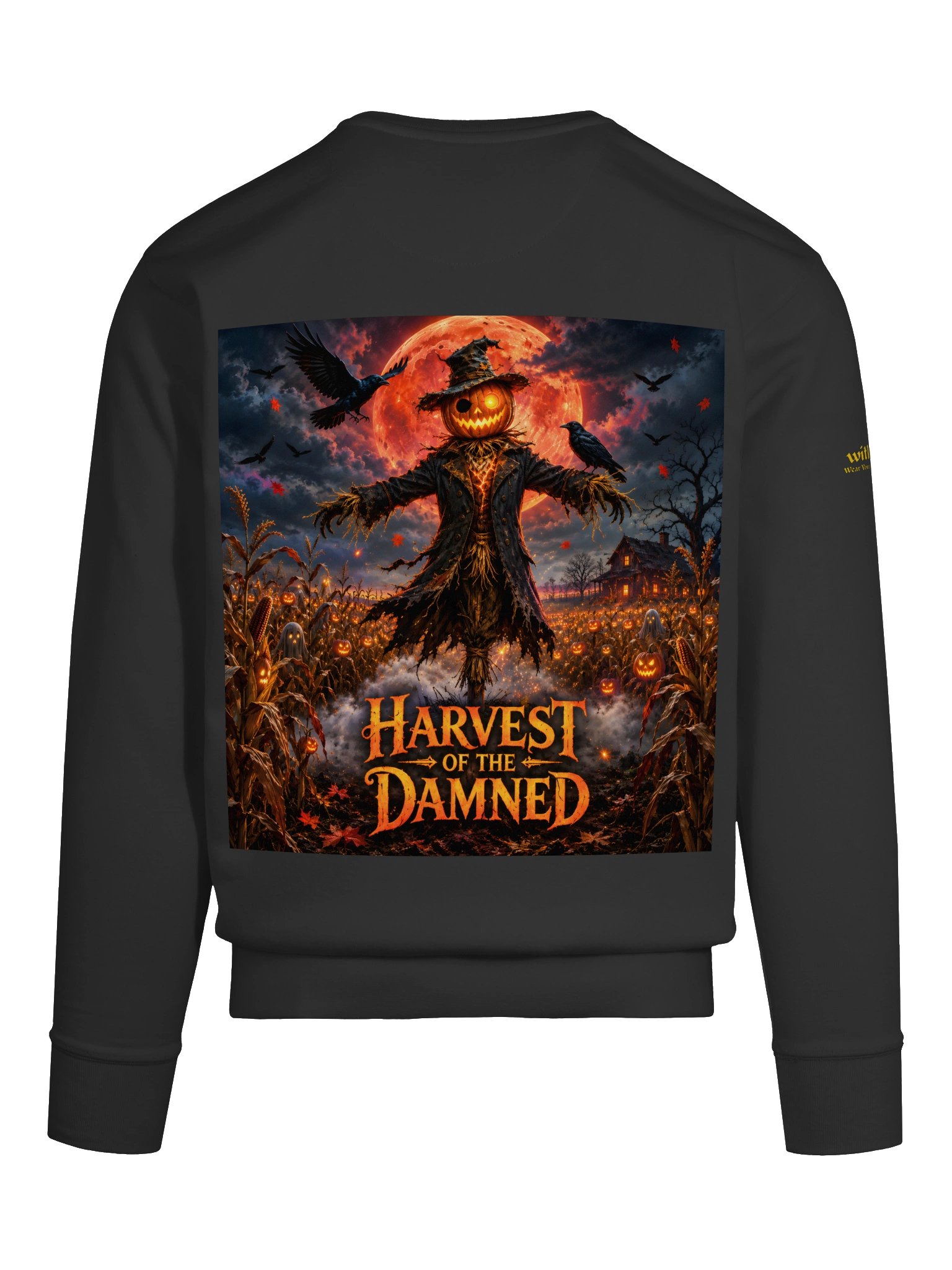 Harvest of the Damned Halloween Scarecrow Sweatshirt Design product image (3)