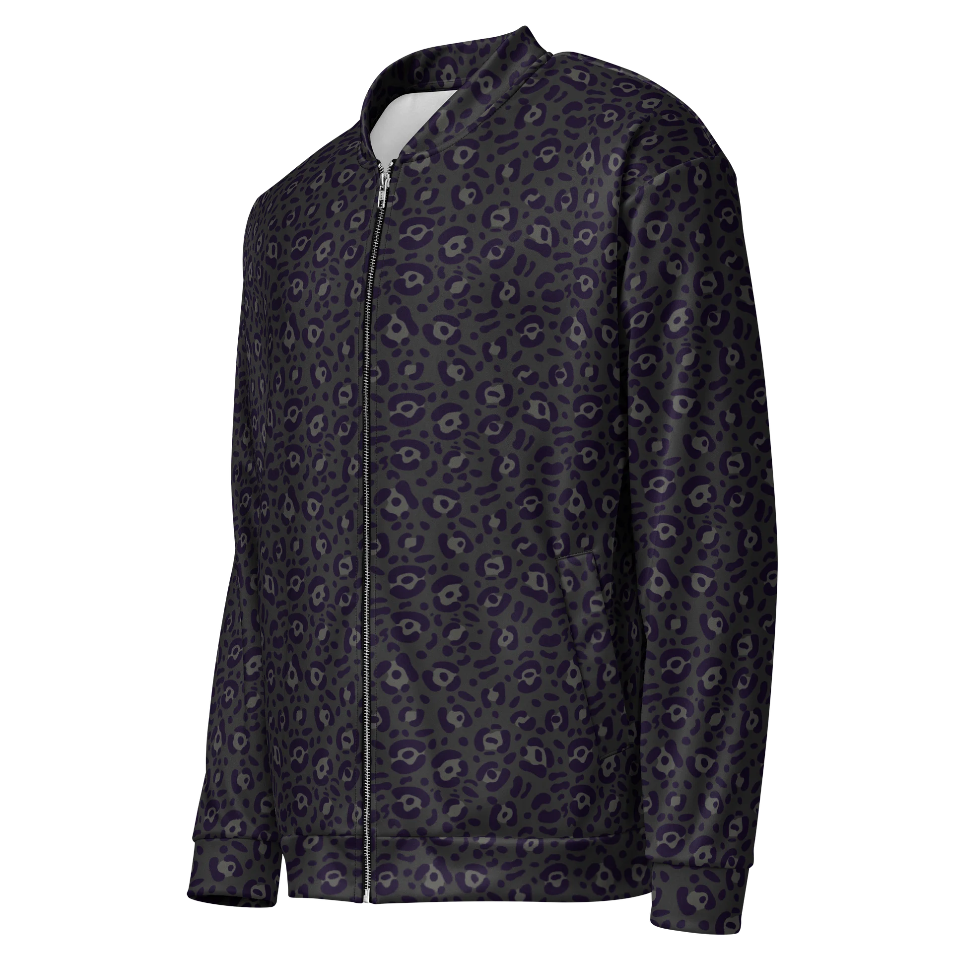 Comfortable Bomber Jacket with Bold Black Leopard Print product image (3)