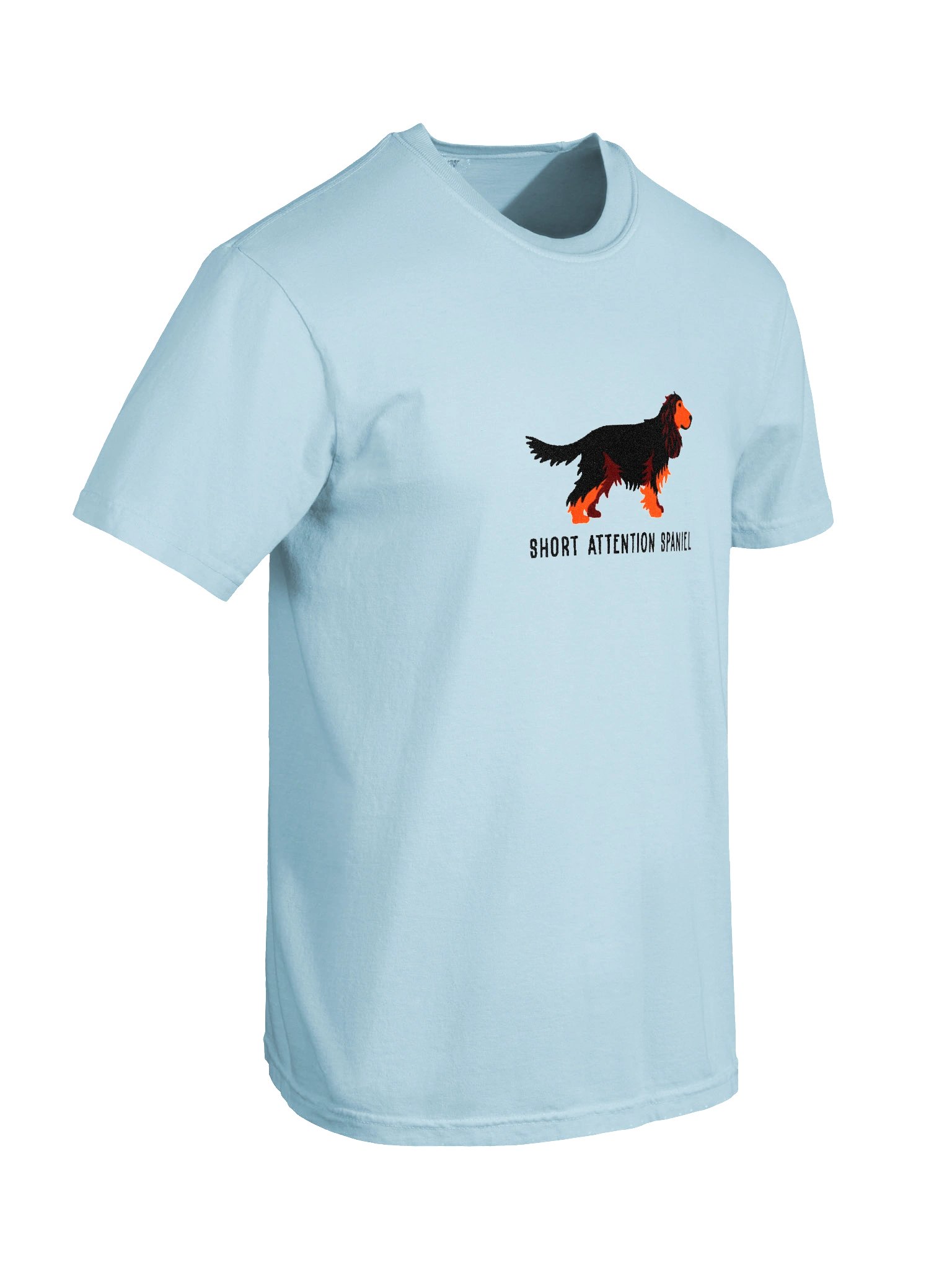 Short Attention Spaniel T-Shirt(Embroidered) of an English Cocker Spaniel(Black & Tan) product image (11)