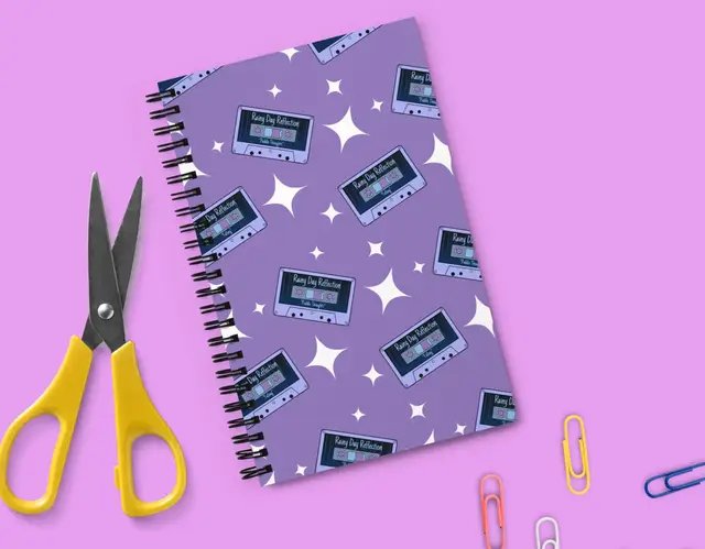 Need somewhere for your to do list? For your classes? Your oc character sheet? Our mixtape notebooks give your writing a retro feel. All are available at Kamisense.shop  #retroanime #notebook #mixtapes 