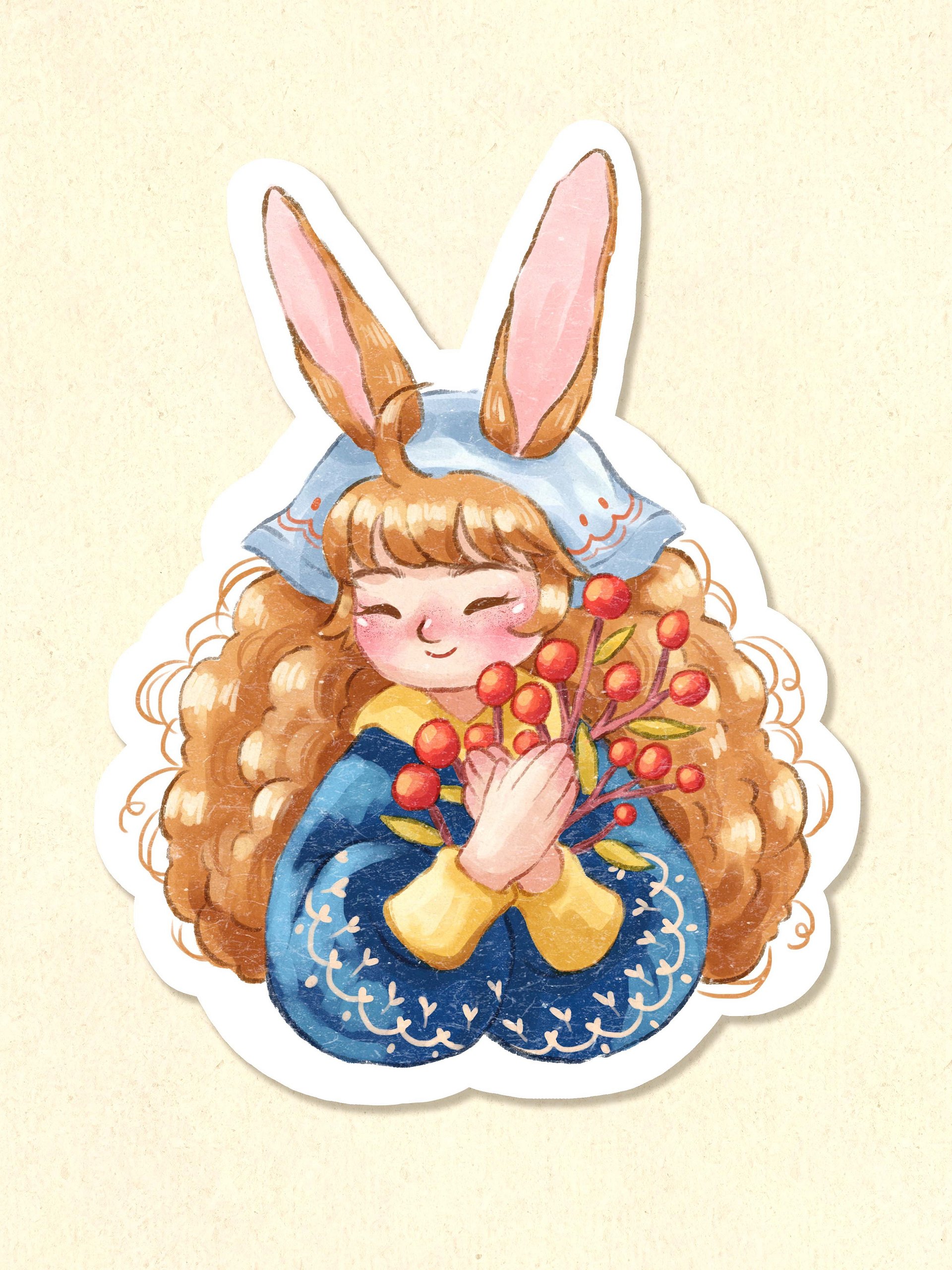 The Snowy Bunny - Sticker 3x3 product image (1)