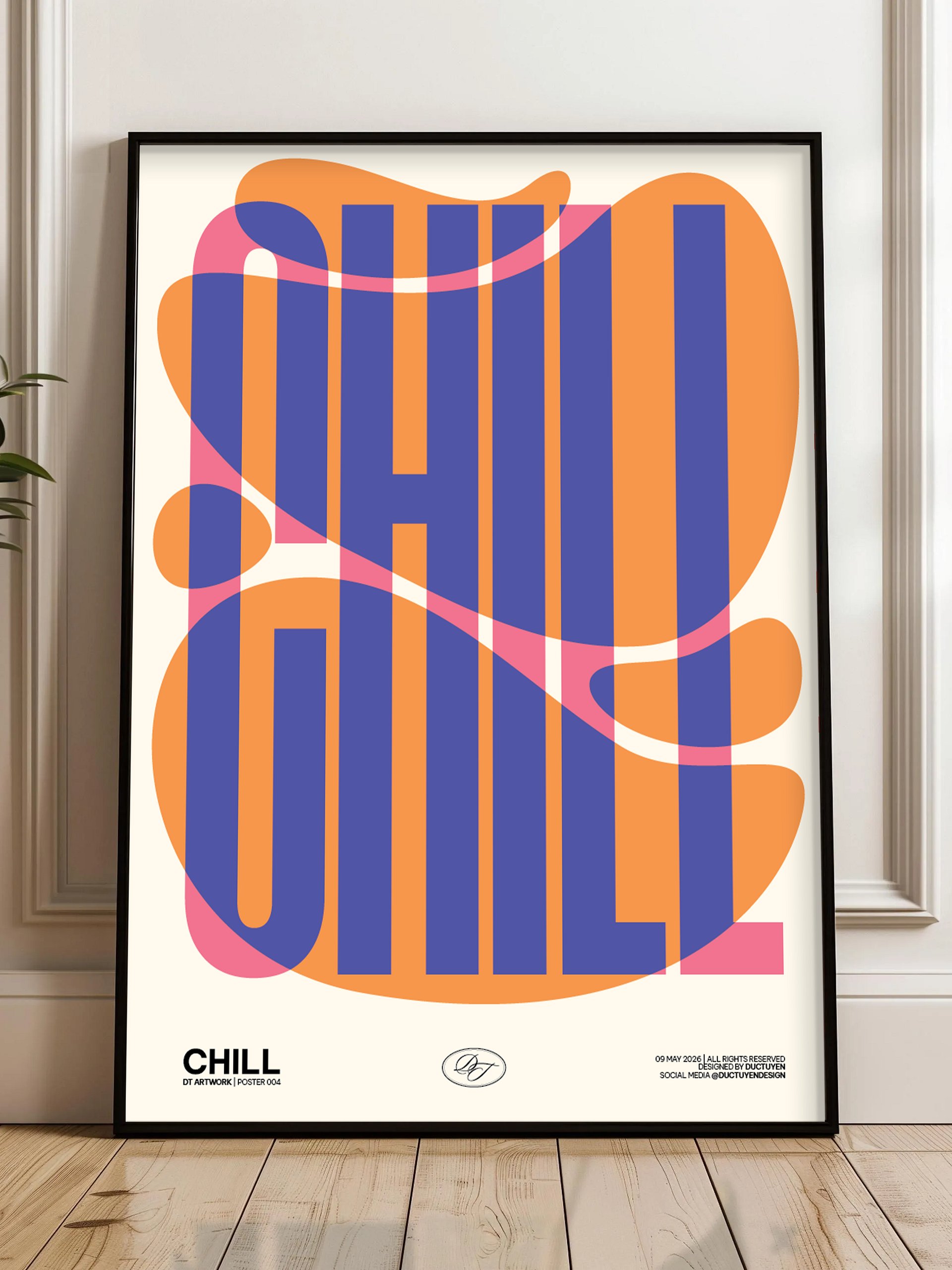 "CHILL" Abstract Typography Framed Poster product image (2)