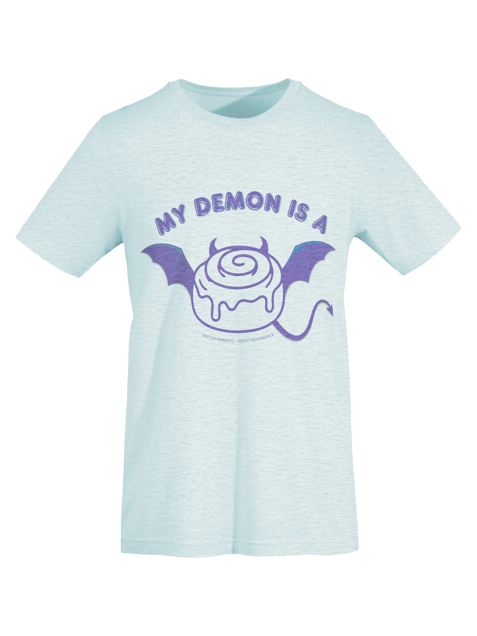 "My Demon is a Cinnamon Roll" Bella+Canvas T-Shirt - lilac text on light colors product image (47)