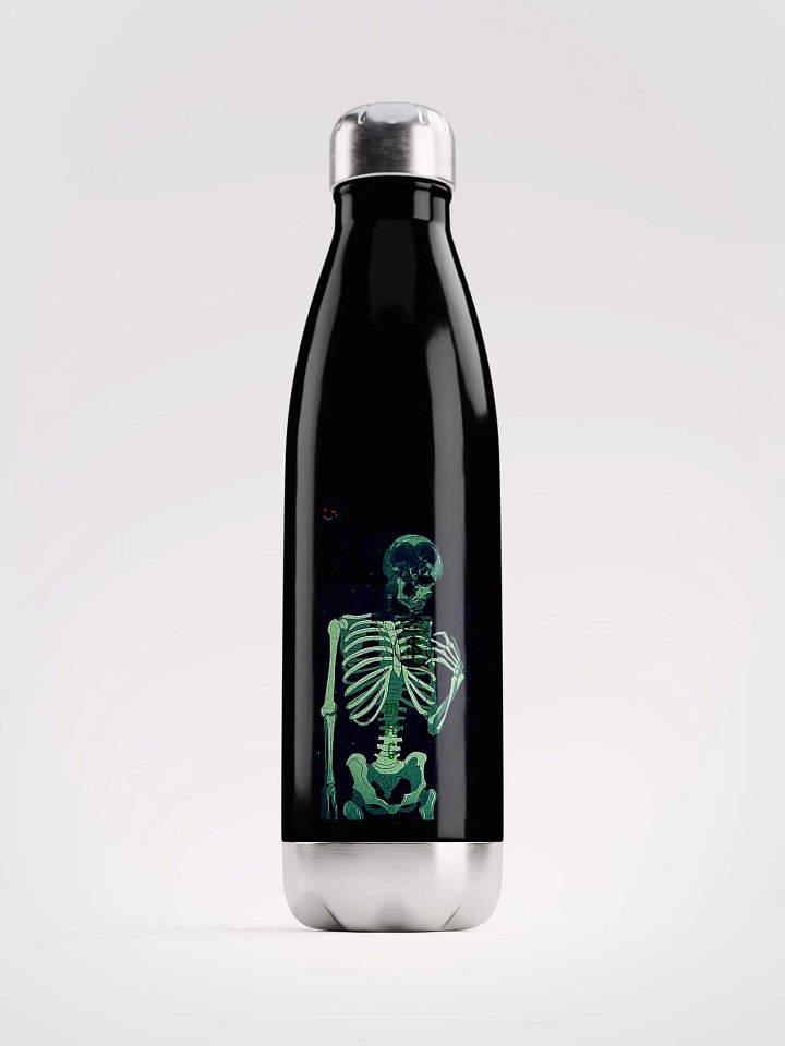Grinning Skeleton Stainless Steel Water Bottle product image (1)