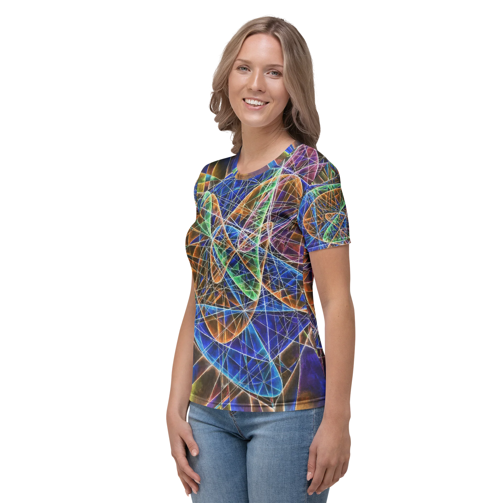 Lissajous Trilogy - Geometric Negative Art Women's Crew Neck T-Shirt product image (6)
