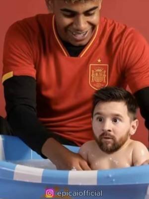 Lamine bañando a Messi #lamineyamal #fifaworldcup #leomessi#mundial #worldcup #ai