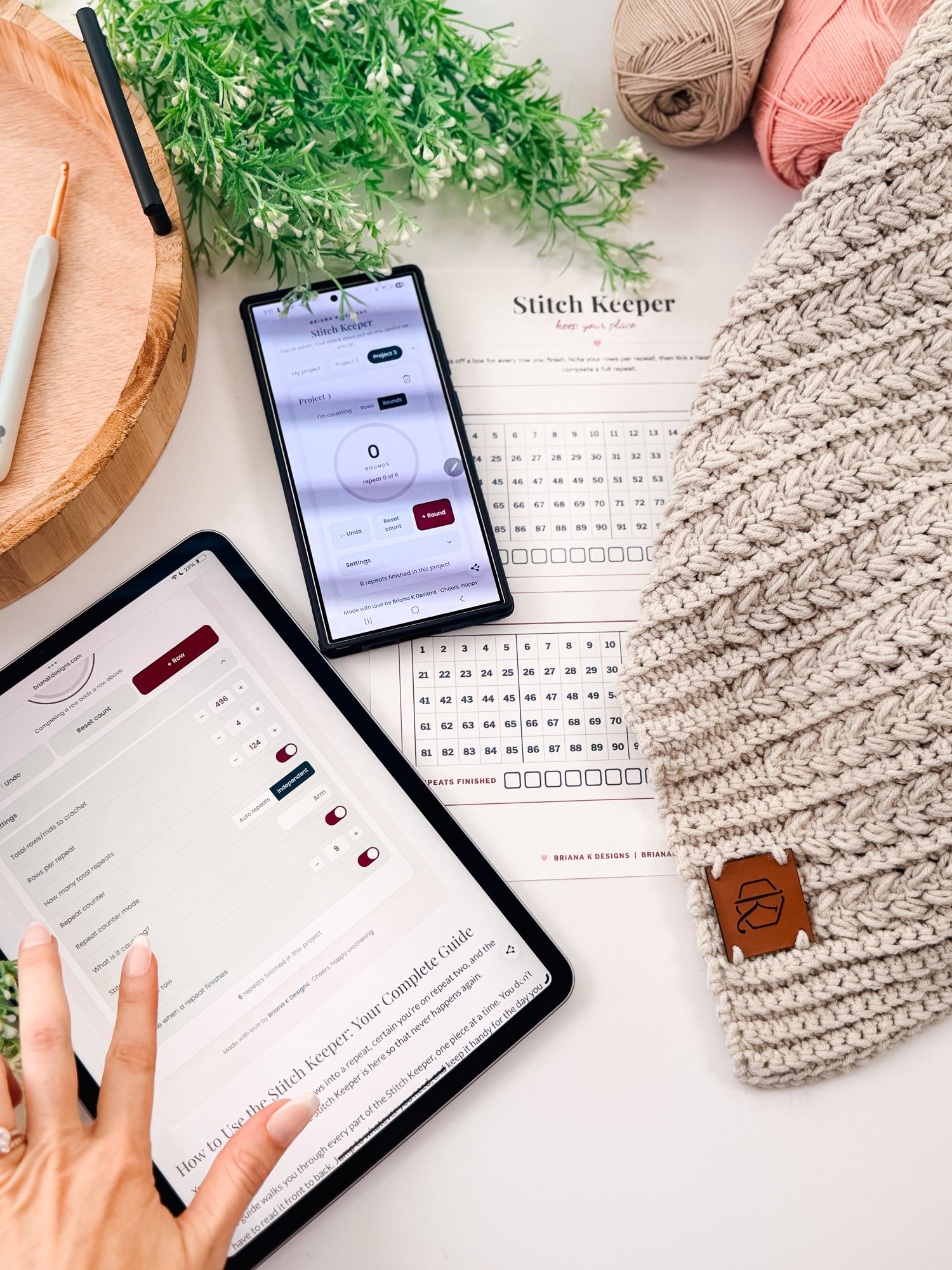 Briana K Crochet Companion: The Stitch Keeper - Digital Row, Round, Repeat, & Stitch Counter product image (3)