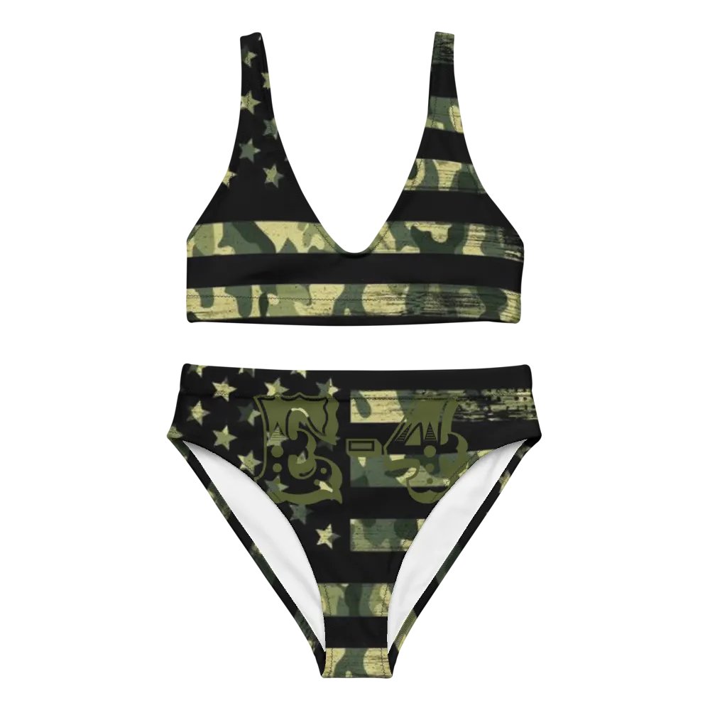 Camouflage Patriot High-Waisted Bikini Set product image (1)